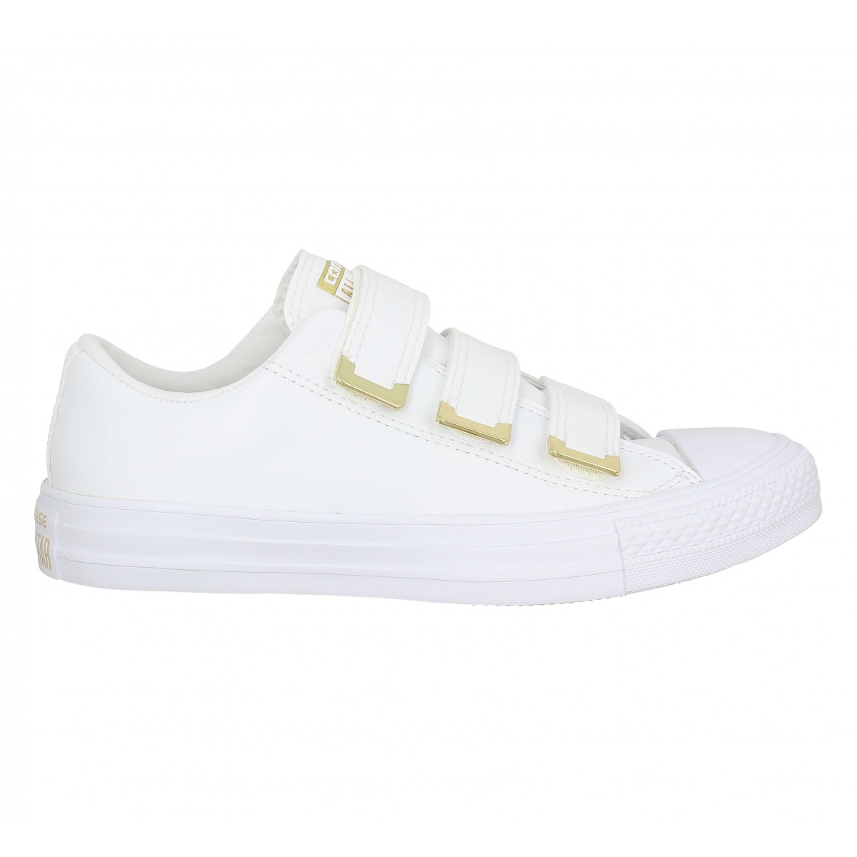 converse blanche en cuir pour femme