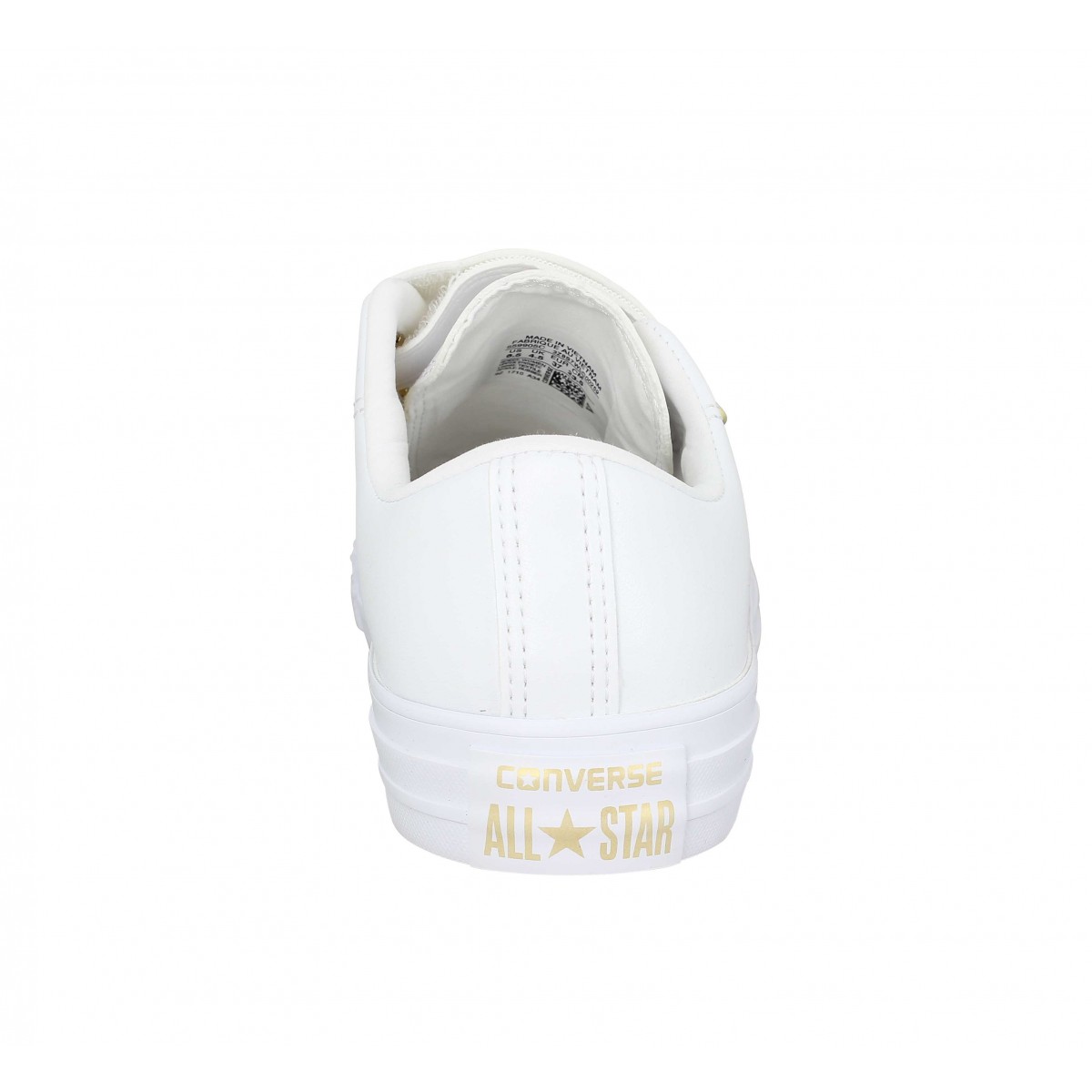 converse blanche en cuir femme