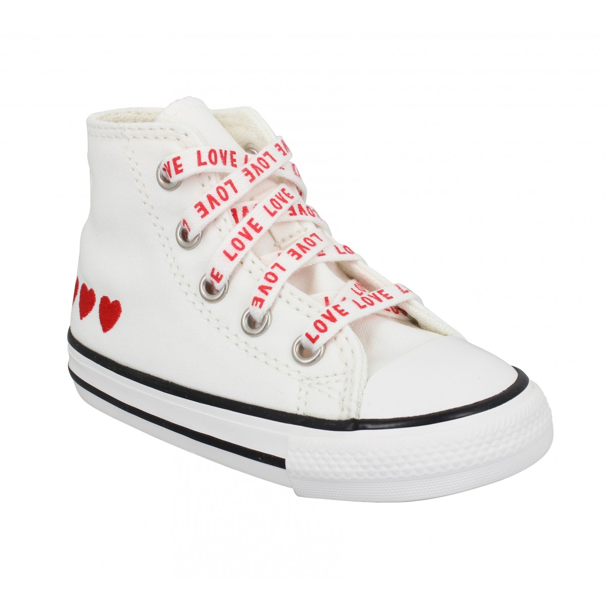 Worden Inactief jongen Converse chuck taylor all star hi coeur toile enfant vintage white enfants  | Fanny chaussures