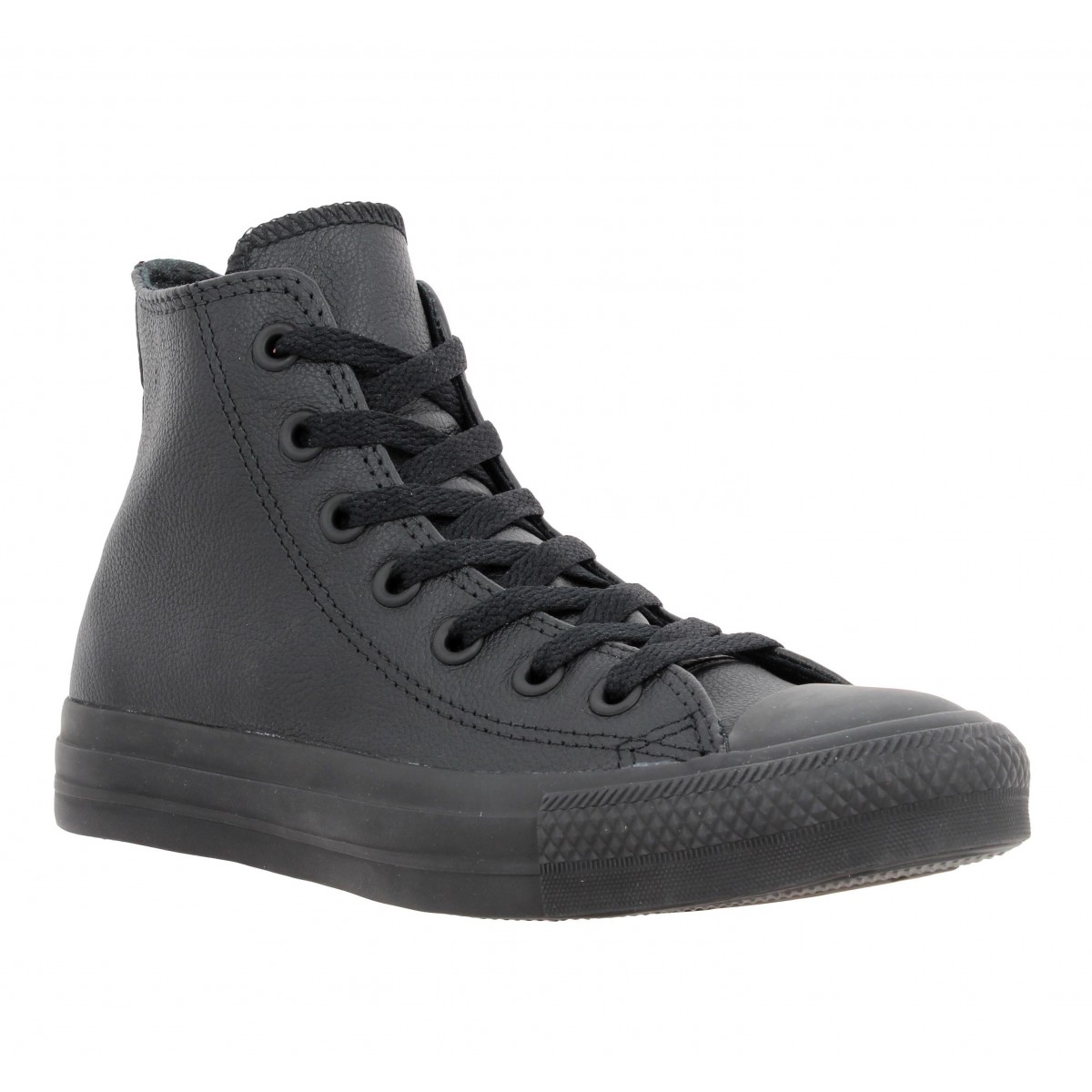 converse noire en cuir femme