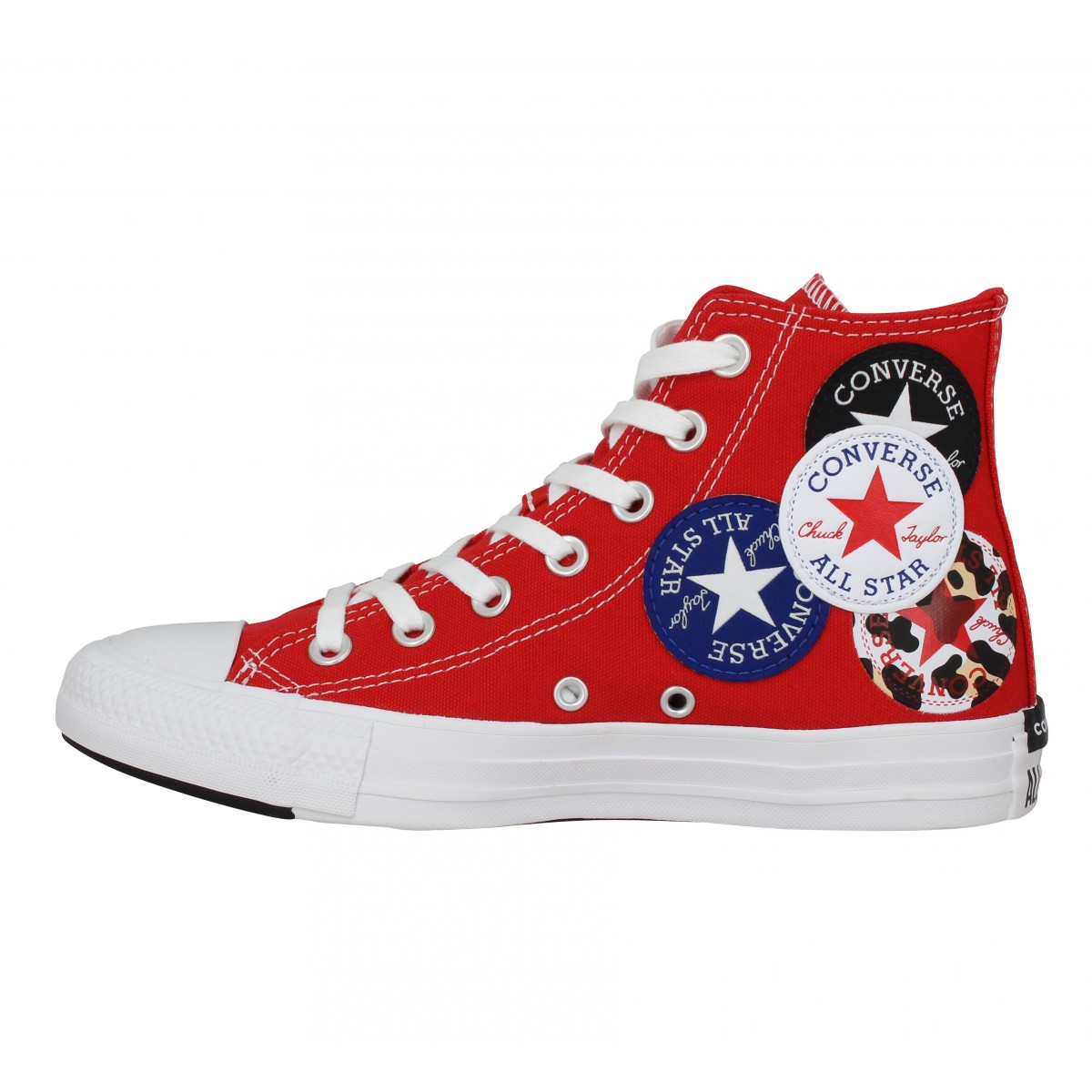 converse montante rouge femme