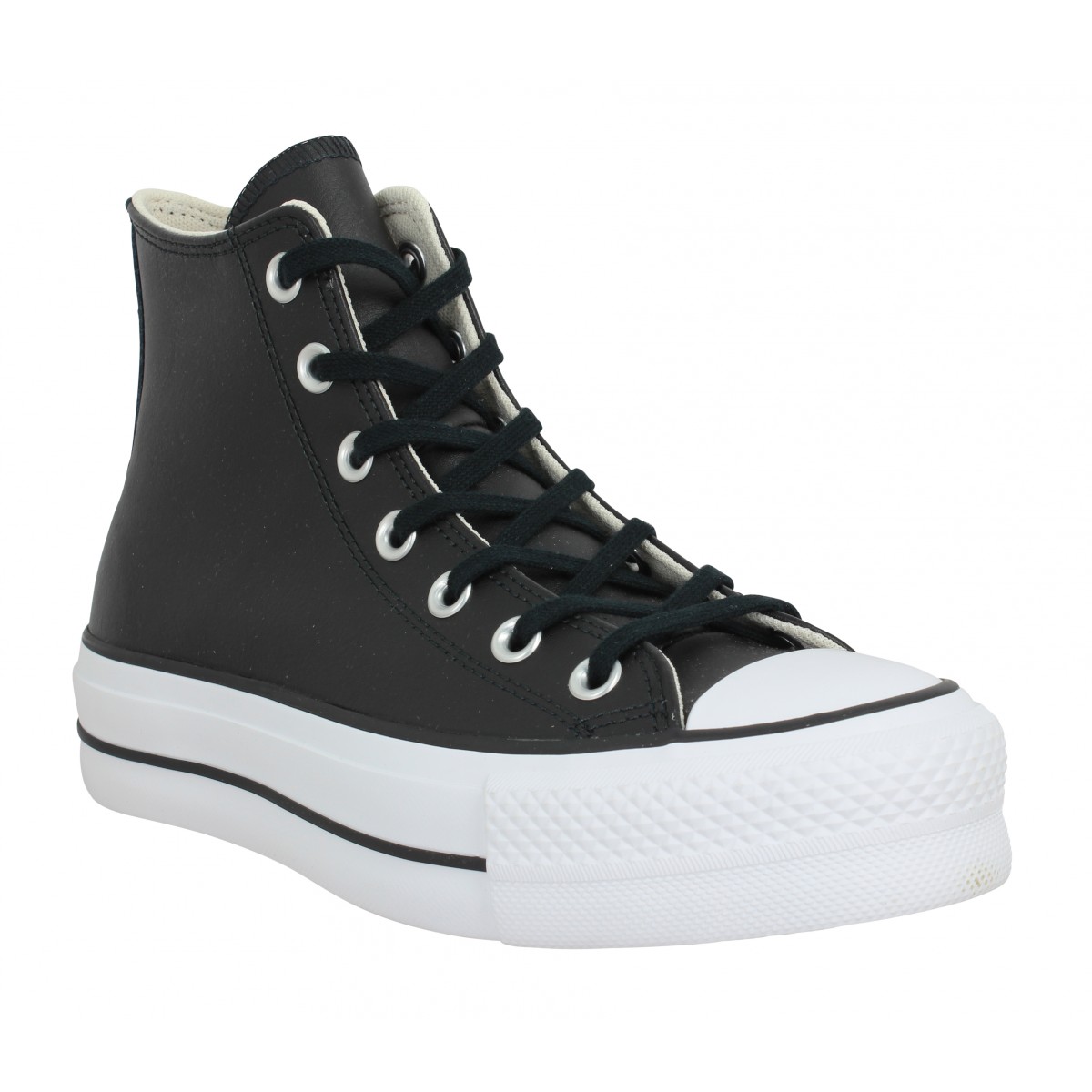converse cuir montant femme