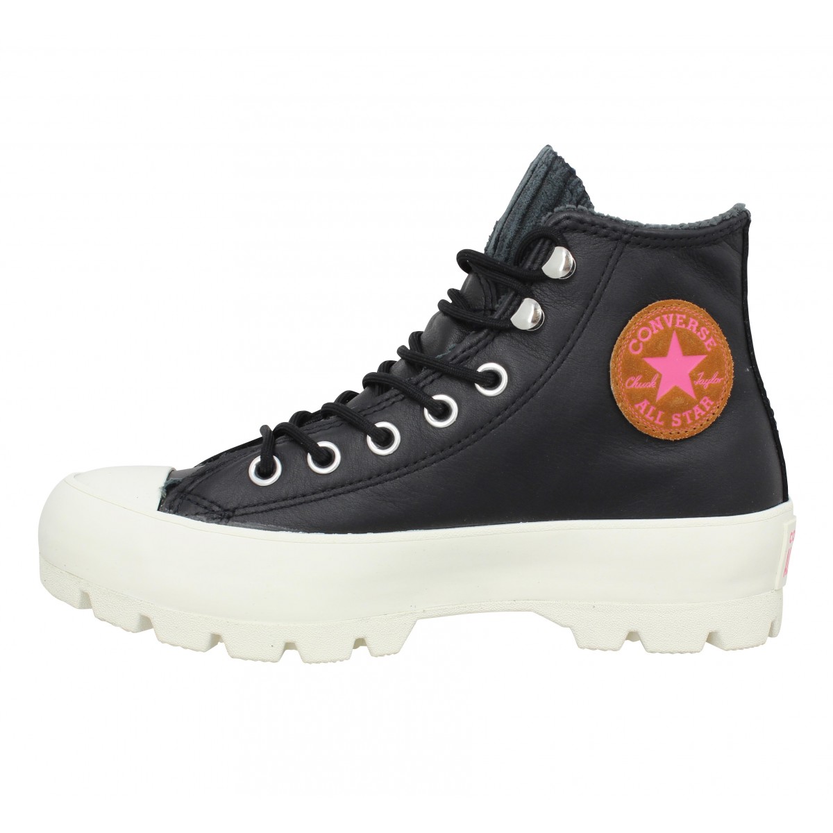 converses cuir noir femme