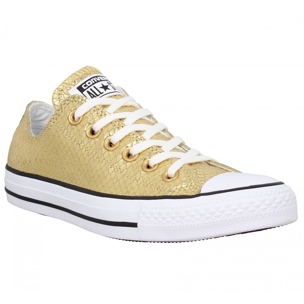 converse blanche et or femme