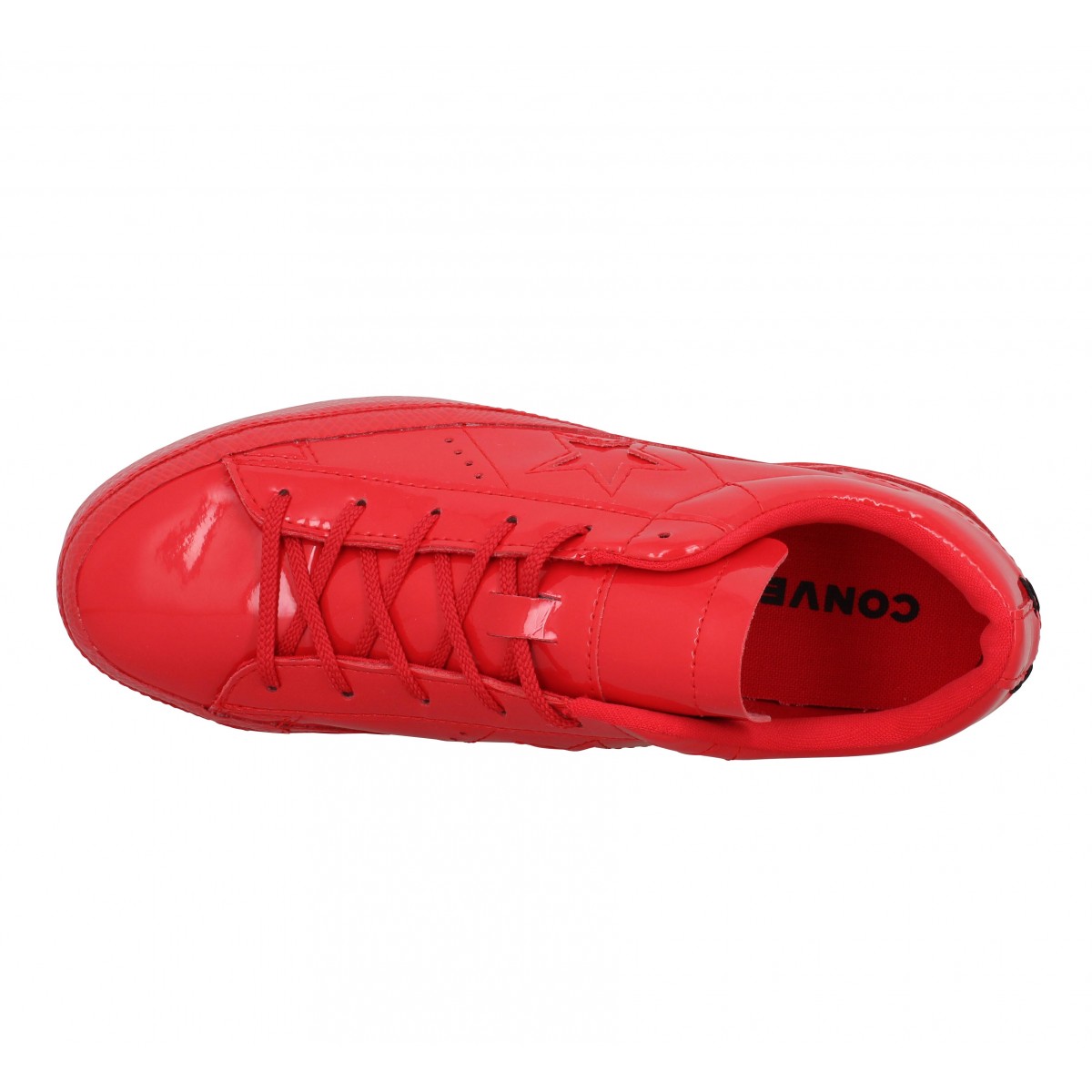 converse en cuir rouge