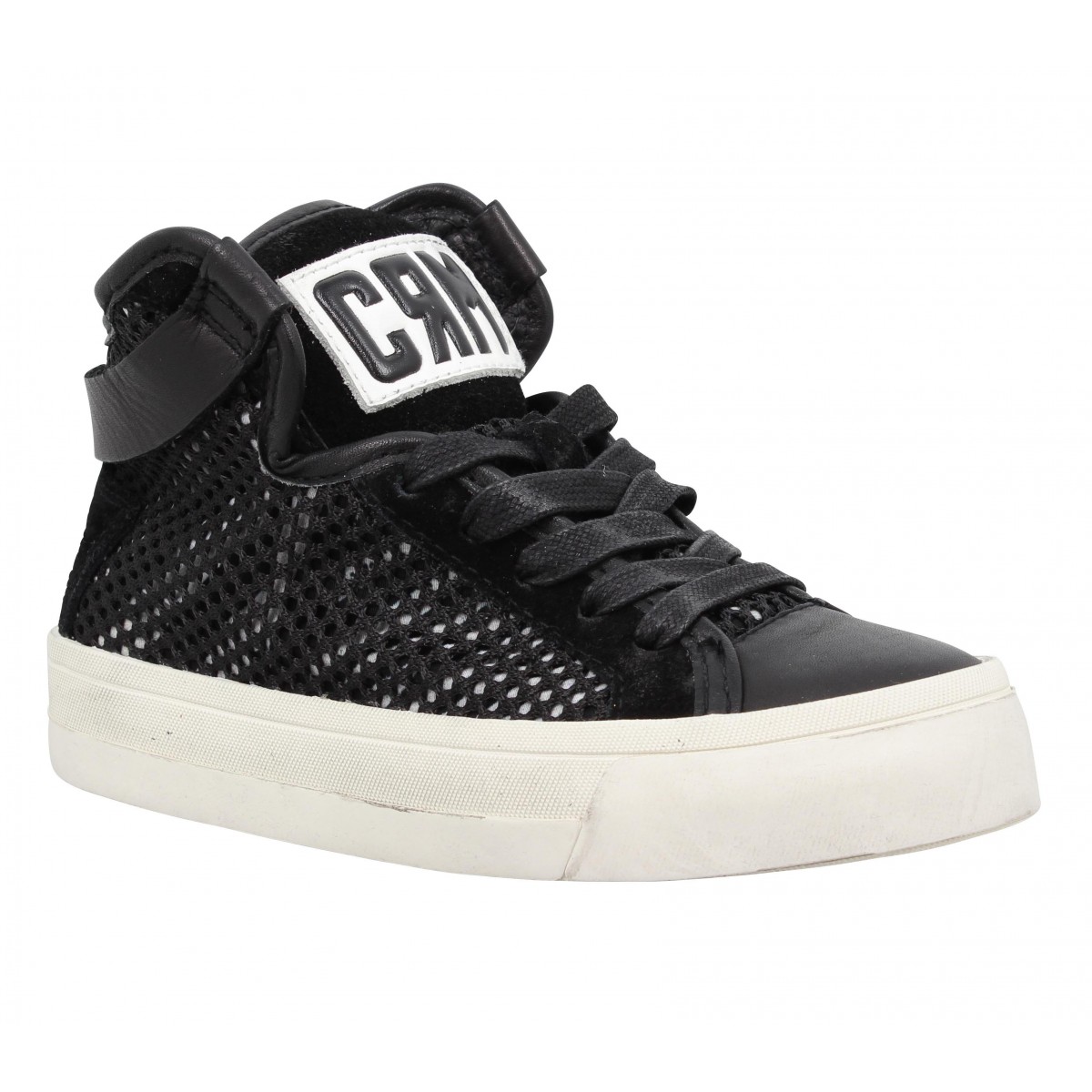Baskets CRIME 41215 toile + cuir Enfant Noir