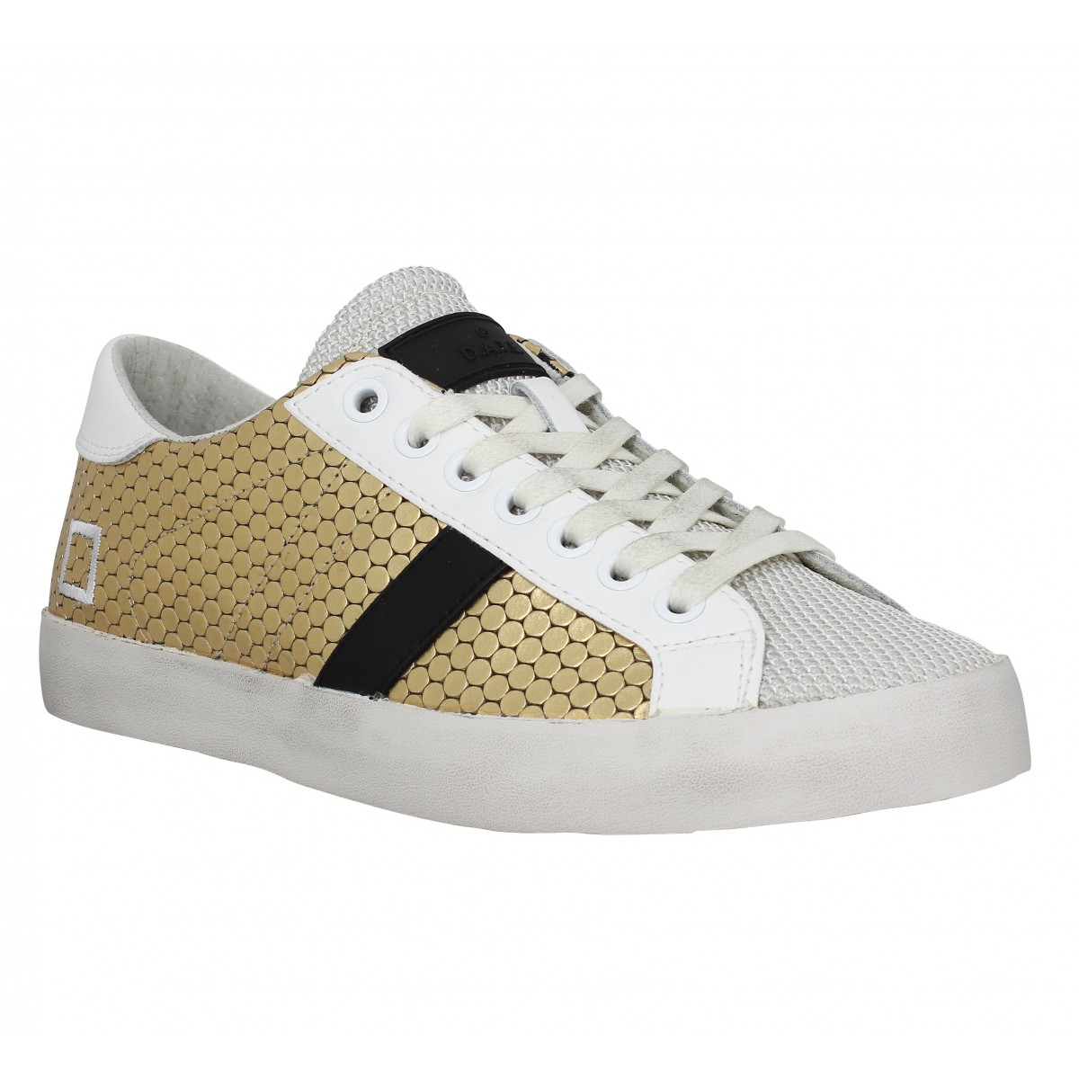 Baskets D.A.T.E Hill Low cuir Femme Gold
