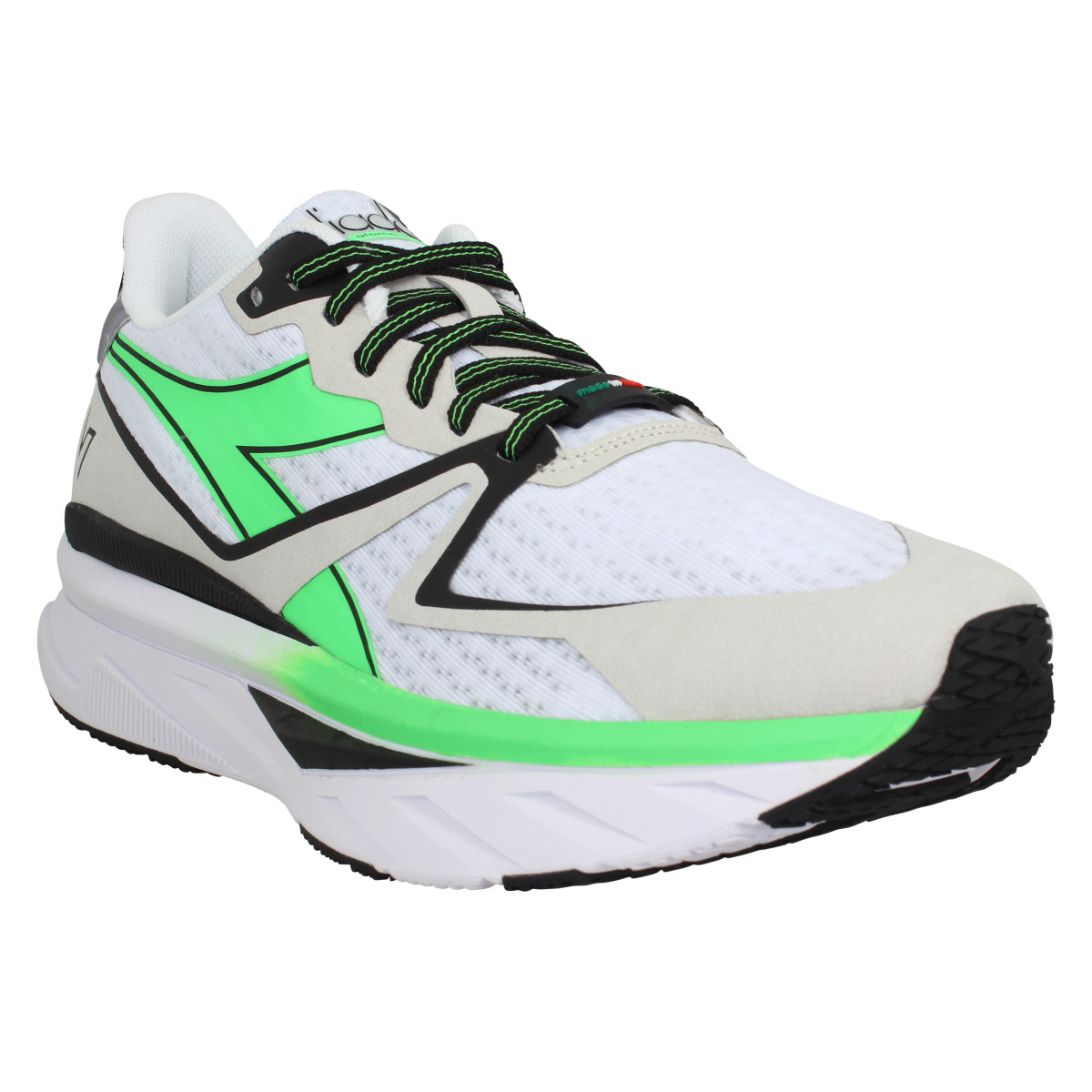 Baskets DIADORA Atomo V7000 toile Homme White Fluo Green