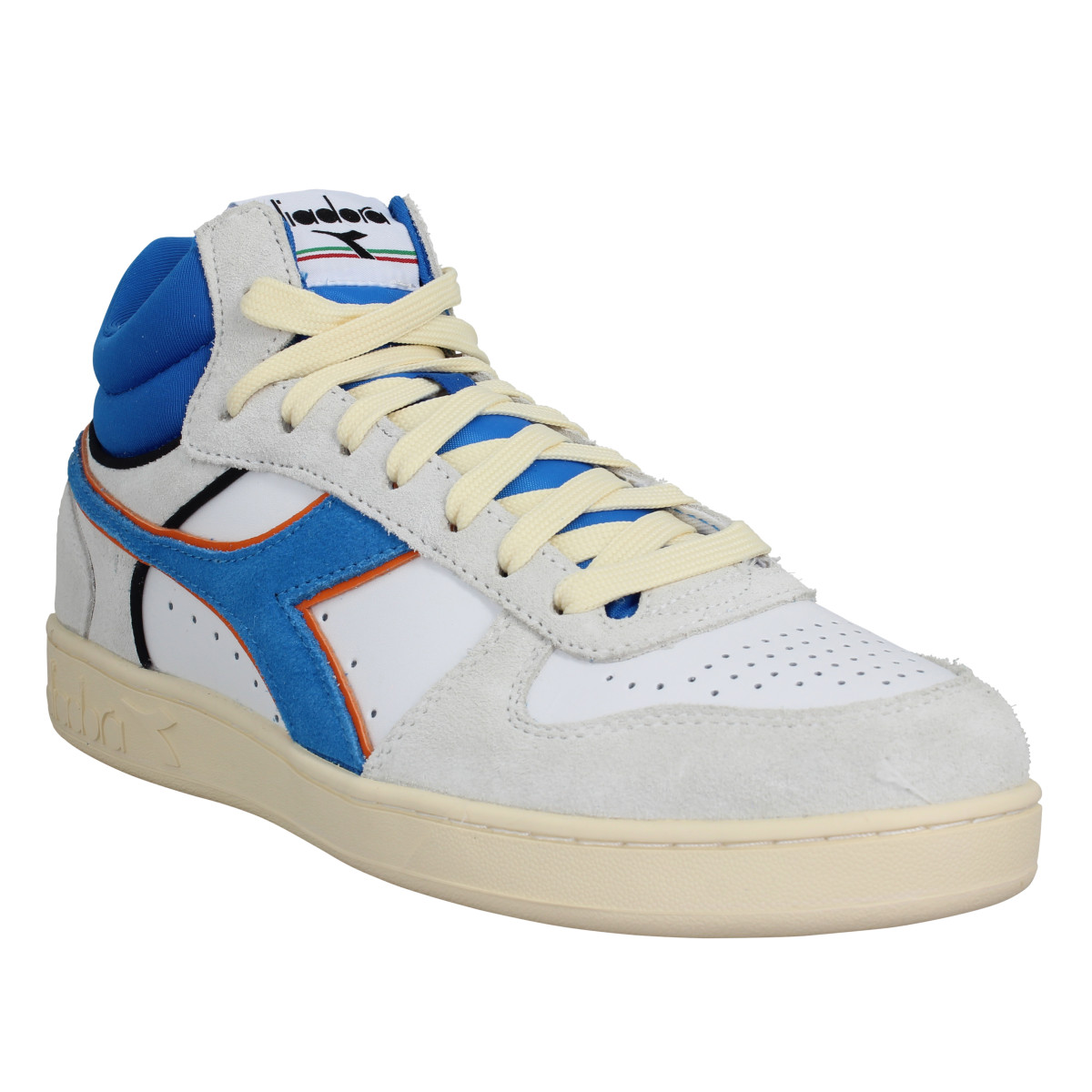 DIADORA Magic Basket Demi cut cuir velours Homme-41-Royal White