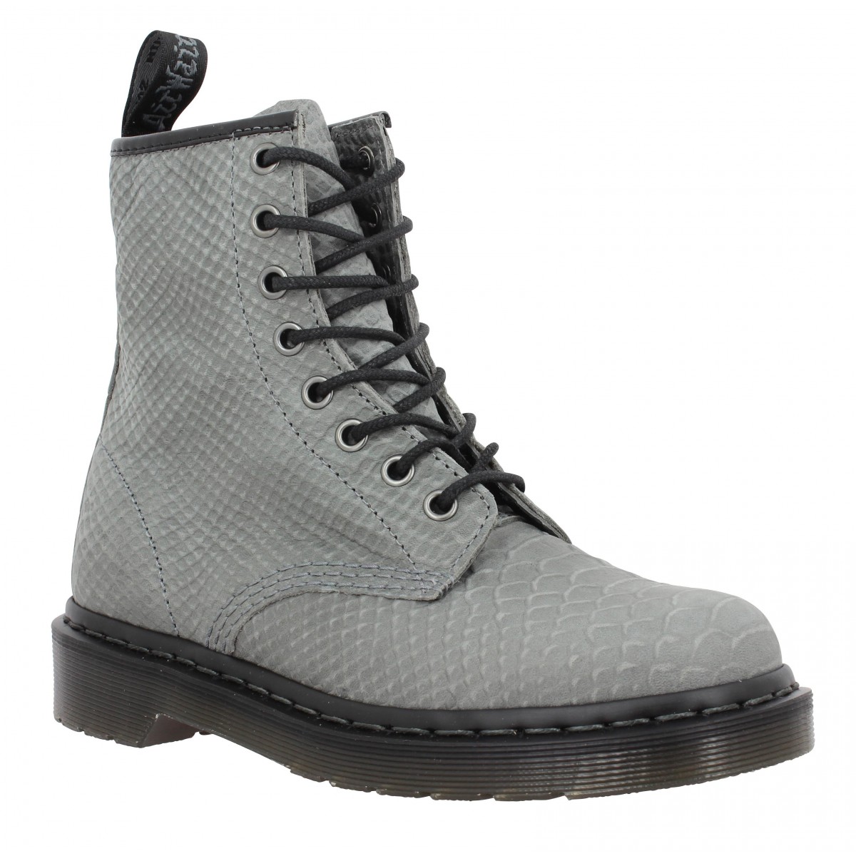 Bottines Dr MARTENS 1460 python Femme Gris
