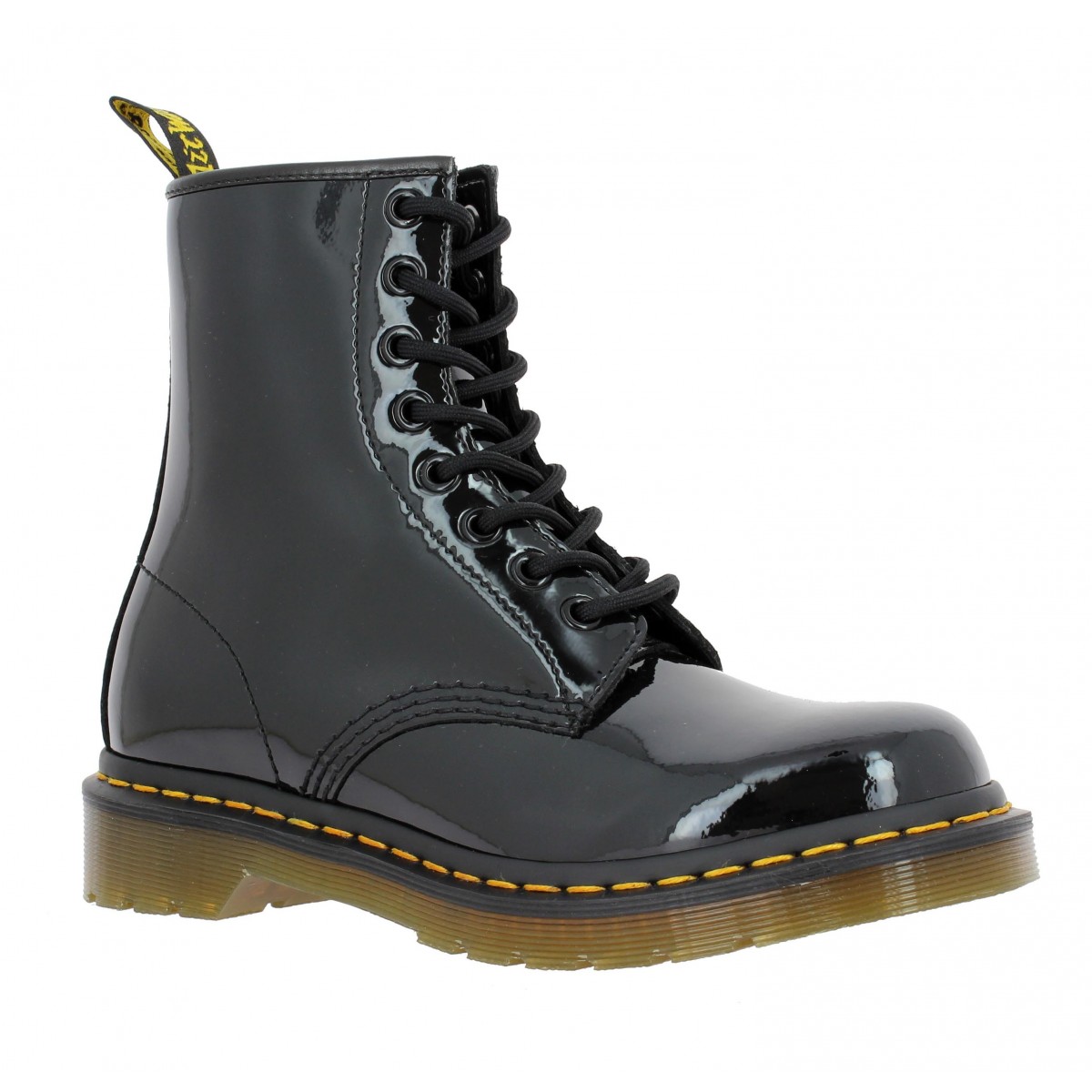 Doc martens vernis noir shop pas cher