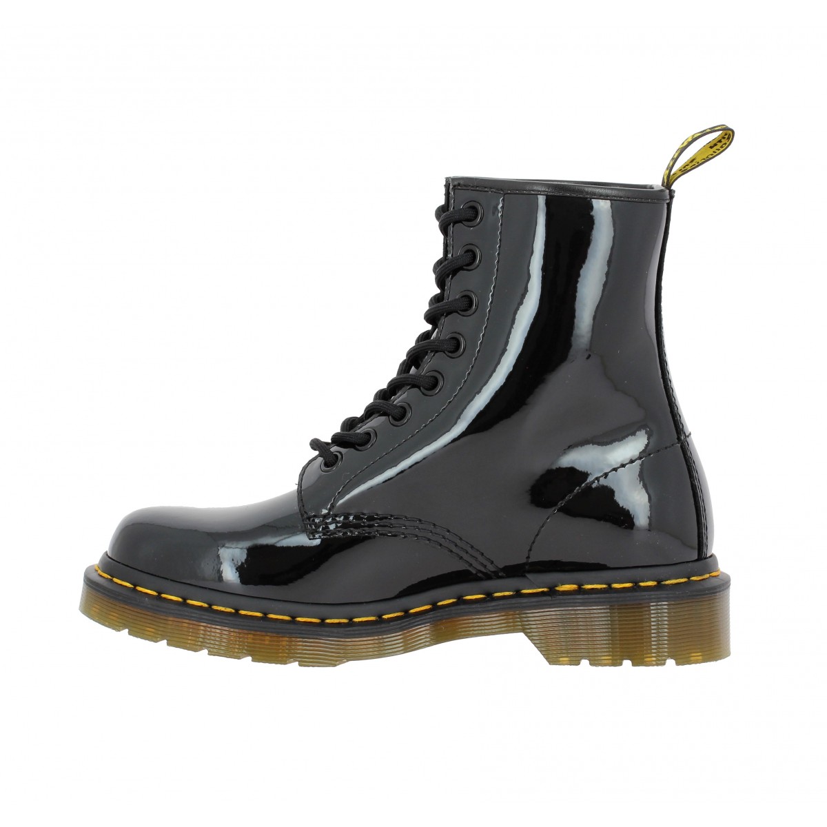 Doc martens vernis noir shop pas cher