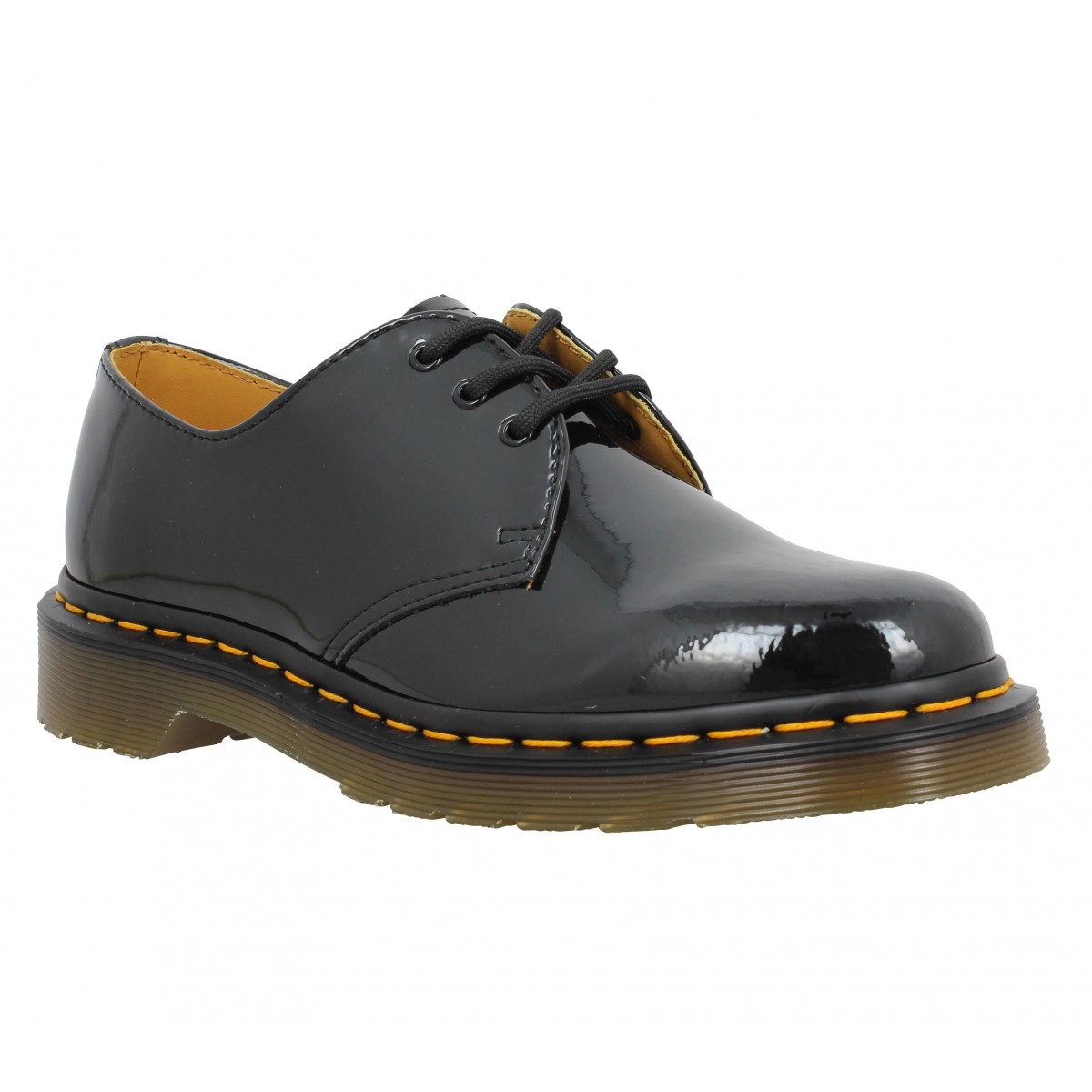 Chaussures à lacets Dr MARTENS 1461 vernis Femme Noir