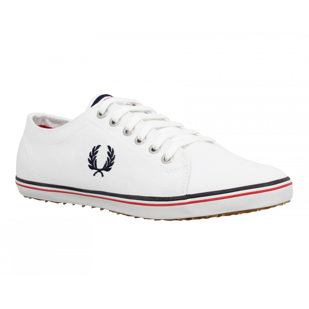 Baskets FRED PERRY Kingston toile Homme Blanc + Marine