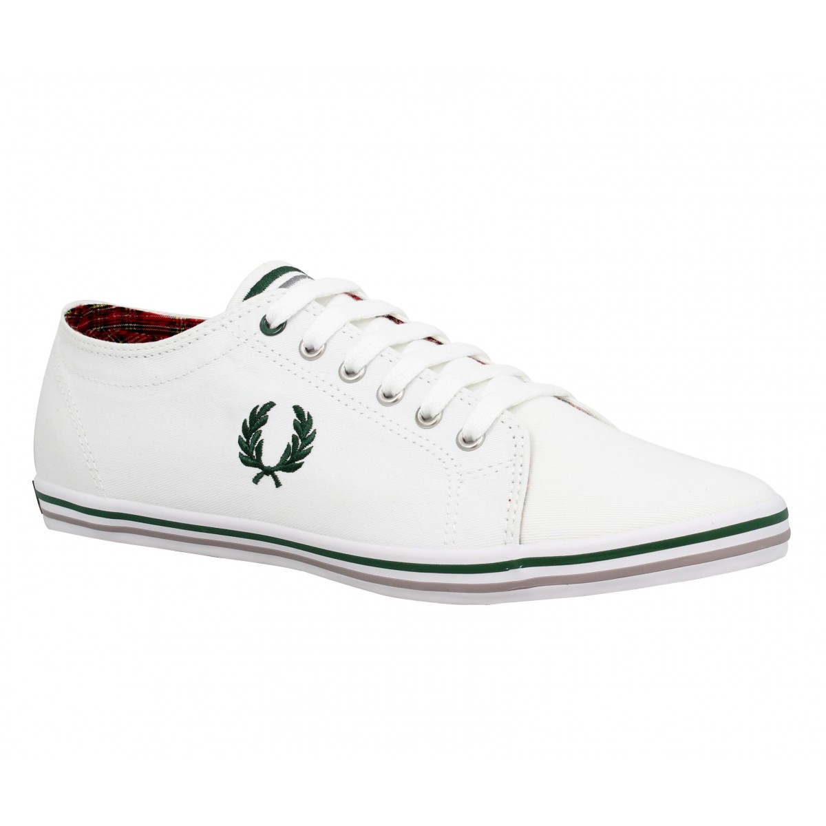 Baskets FRED PERRY Kingston toile Homme Blanc + Vert