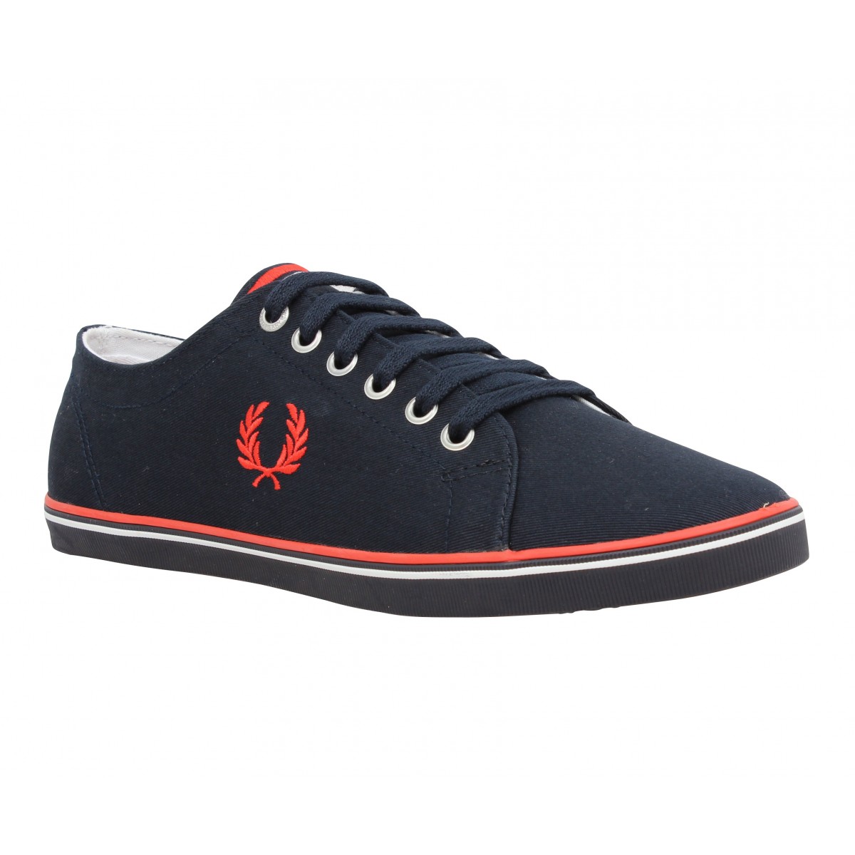 Fred perry kingston toile homme marine rouge | Fanny chaussures