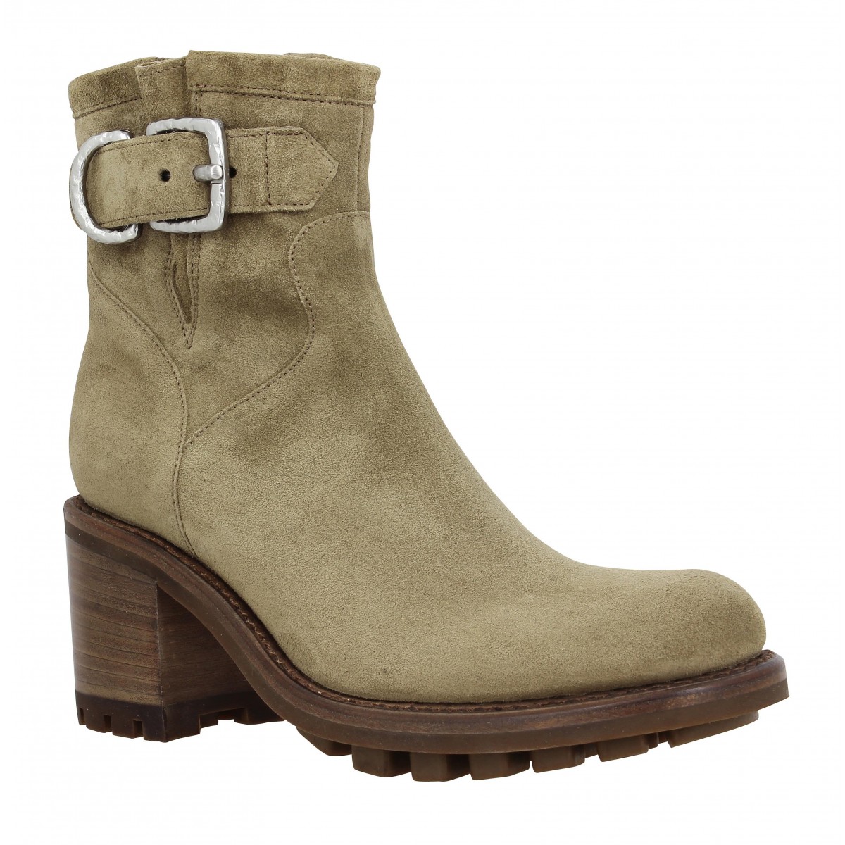 Bottines FREE LANCE Justy 7 Small Gerobuc velours Femme Taupe