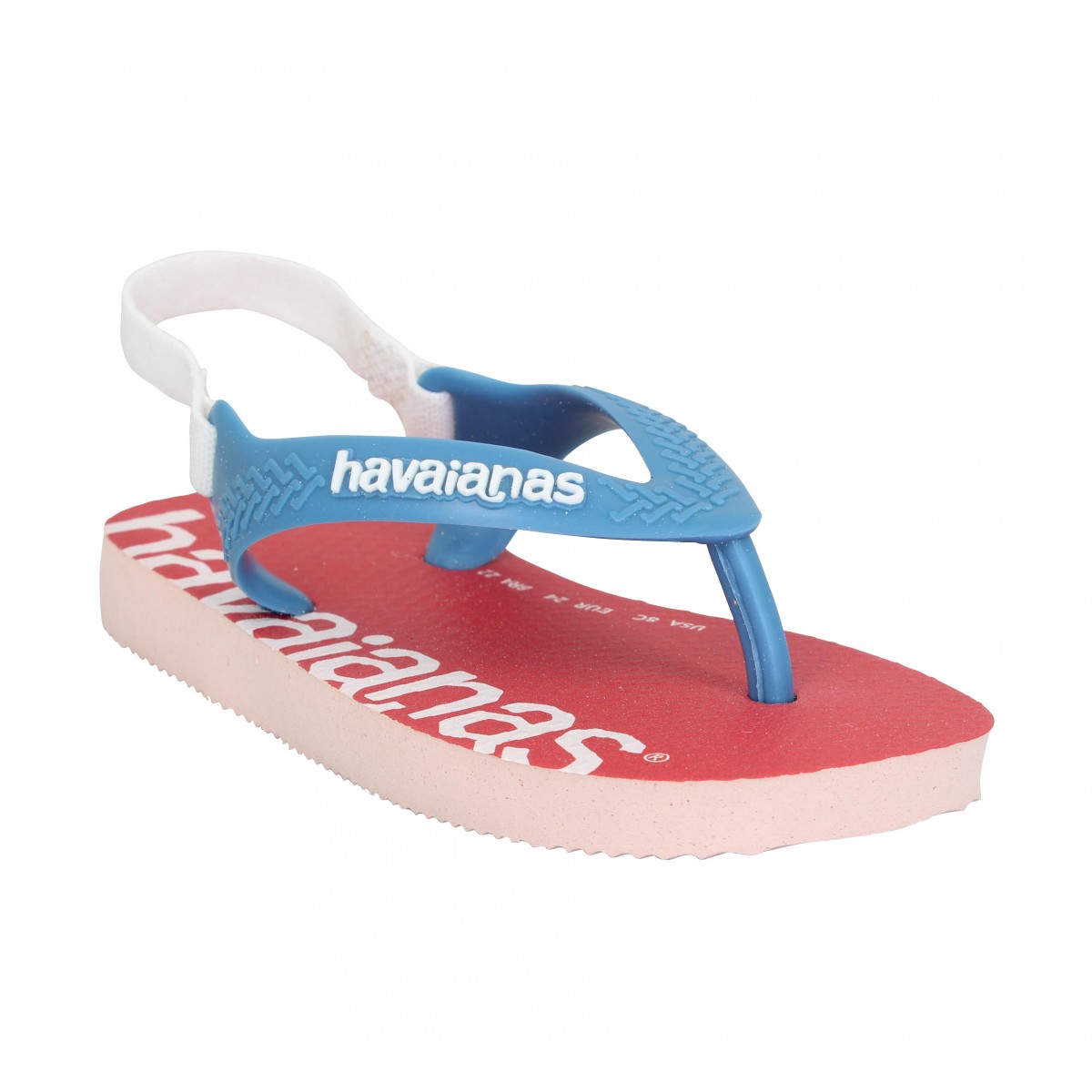 Tongs HAVAIANAS Baby Logomania FC caoutchouc Enfant Bleu Rose