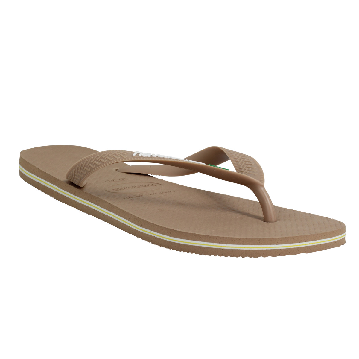 Tongs HAVAIANAS Brasil Logo caoutchouc Homme Beige