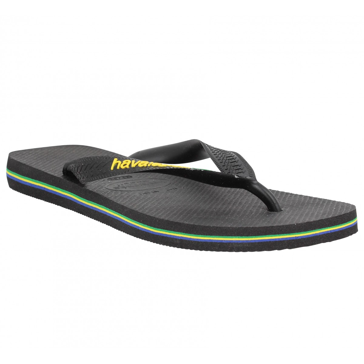 Tongs HAVAIANAS Brasil Logo caoutchouc Homme Black