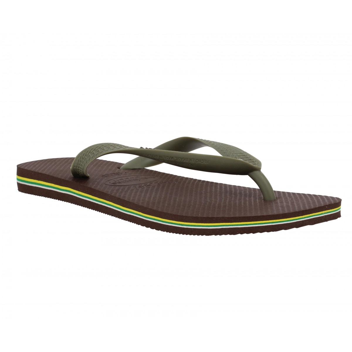 Tongs HAVAIANAS Brasil Logo caoutchouc Homme Marron