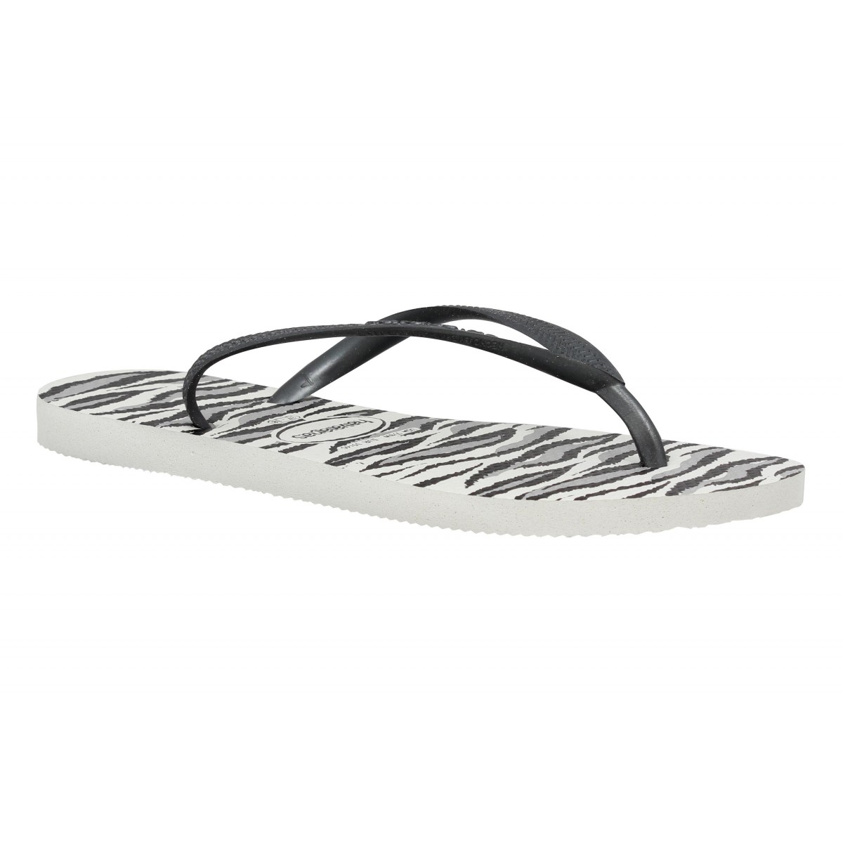 Tongs HAVAIANAS Slim Animal caoutchouc Femme Blanc + Gris