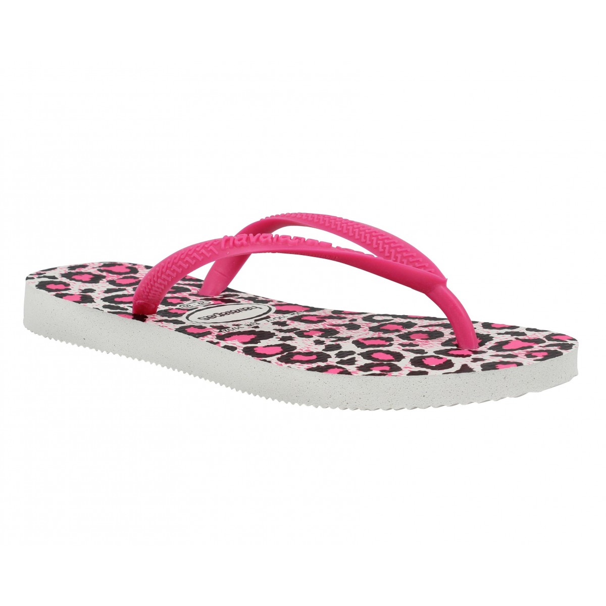 Tongs HAVAIANAS Slim Animals caoutchouc Enfant Blanc + Rose