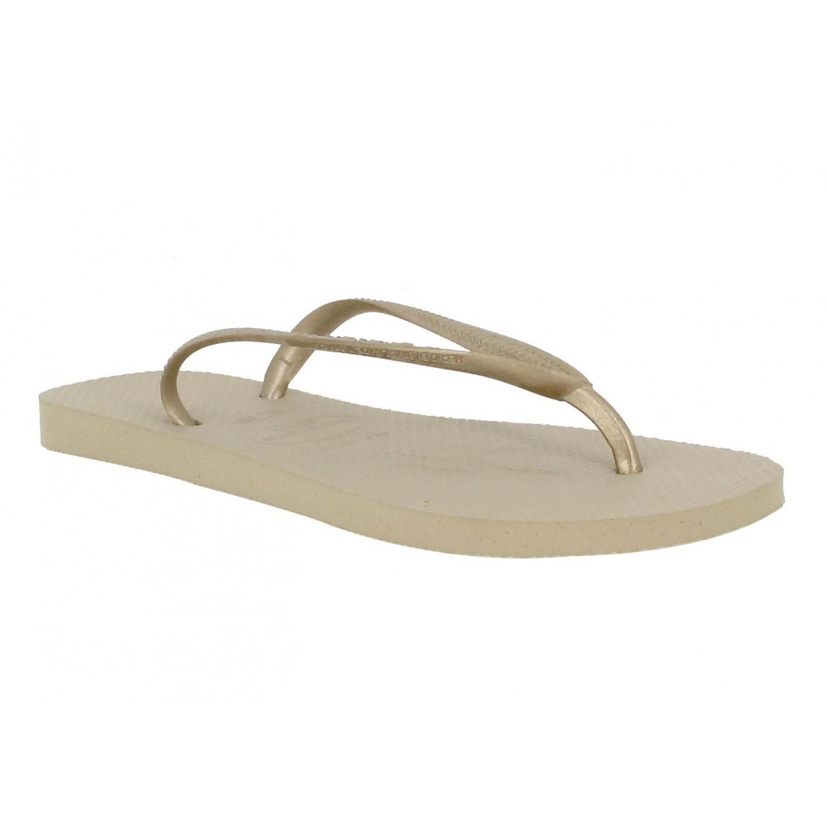 Tongs HAVAIANAS Slim caoutchouc Femme Gris + Or