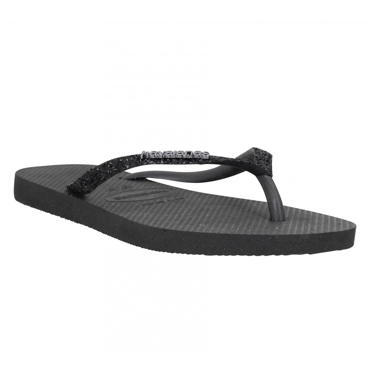 Havaianas slim glitter caoutchouc femme black femme Fanny chaussures