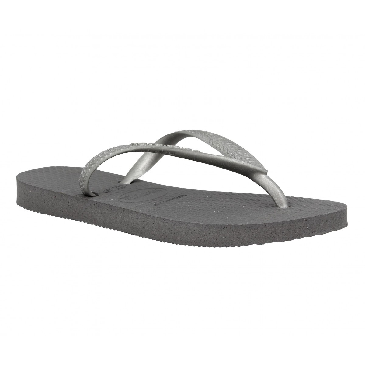 Tongs HAVAIANAS Slim Kid caoutchouc Enfant Gris + Argent