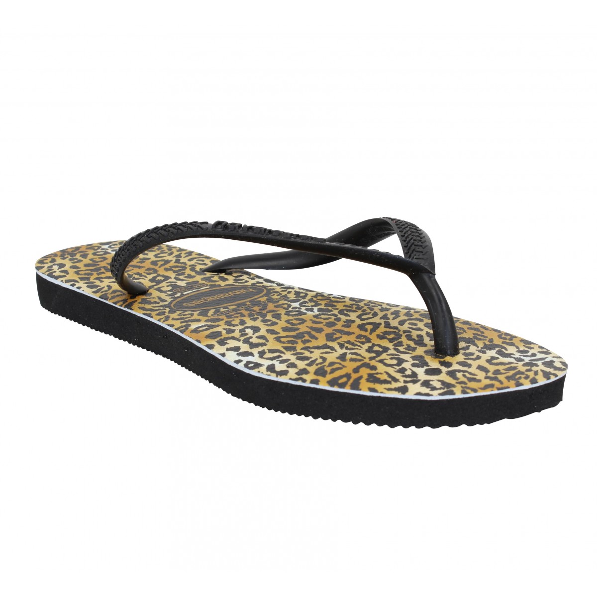 Tongs HAVAIANAS Slim Leopard caoutchouc Enfant Noir