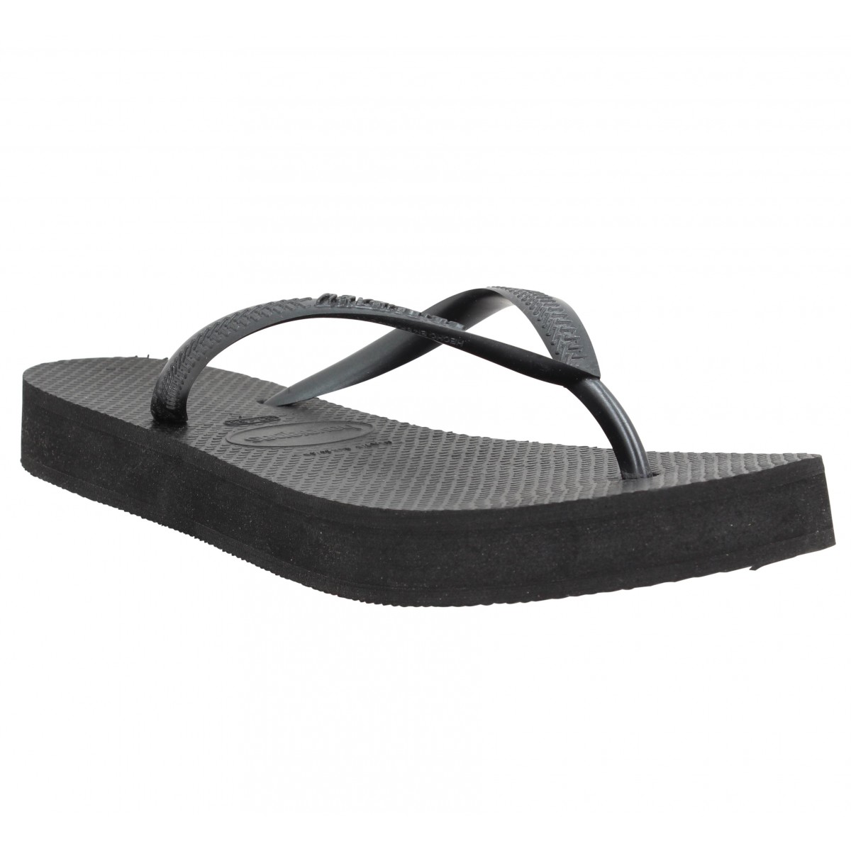 Tongs HAVAIANAS Slim Platform caoutchouc Femme Noir