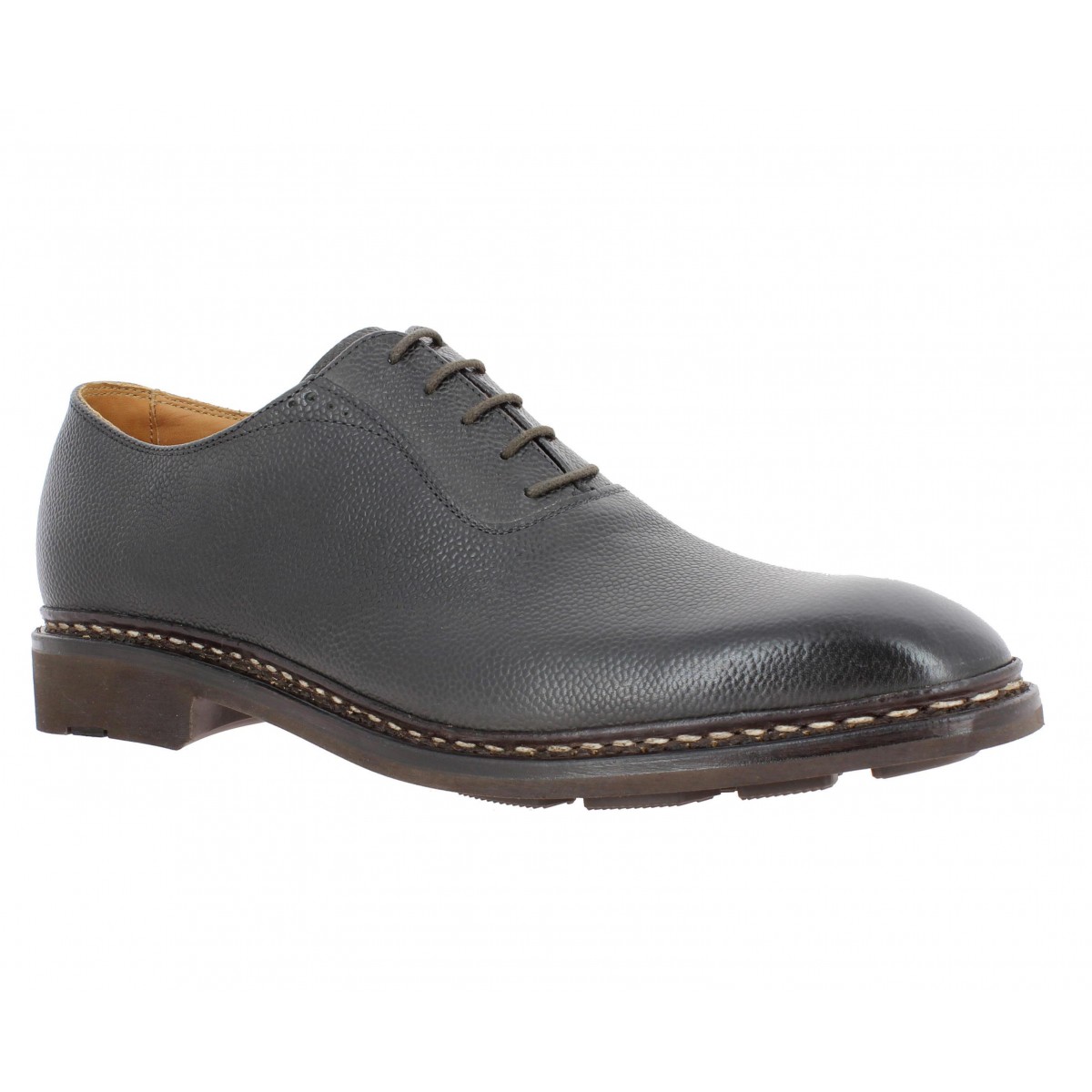Chaussures à lacets HESCHUNG Itaya cuir graine Homme Cendre