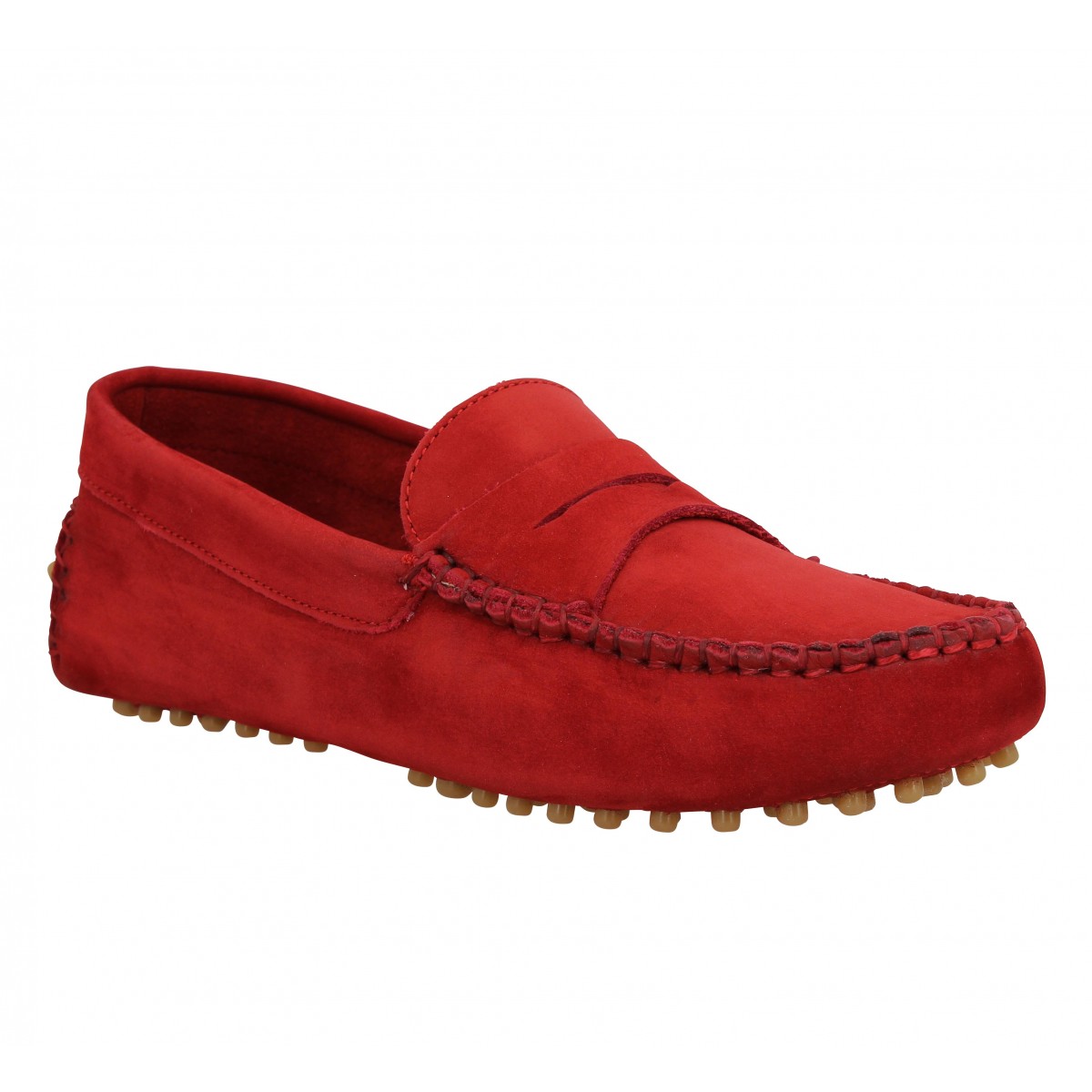 Mocassins HIRICA Dali velours Femme Rouge