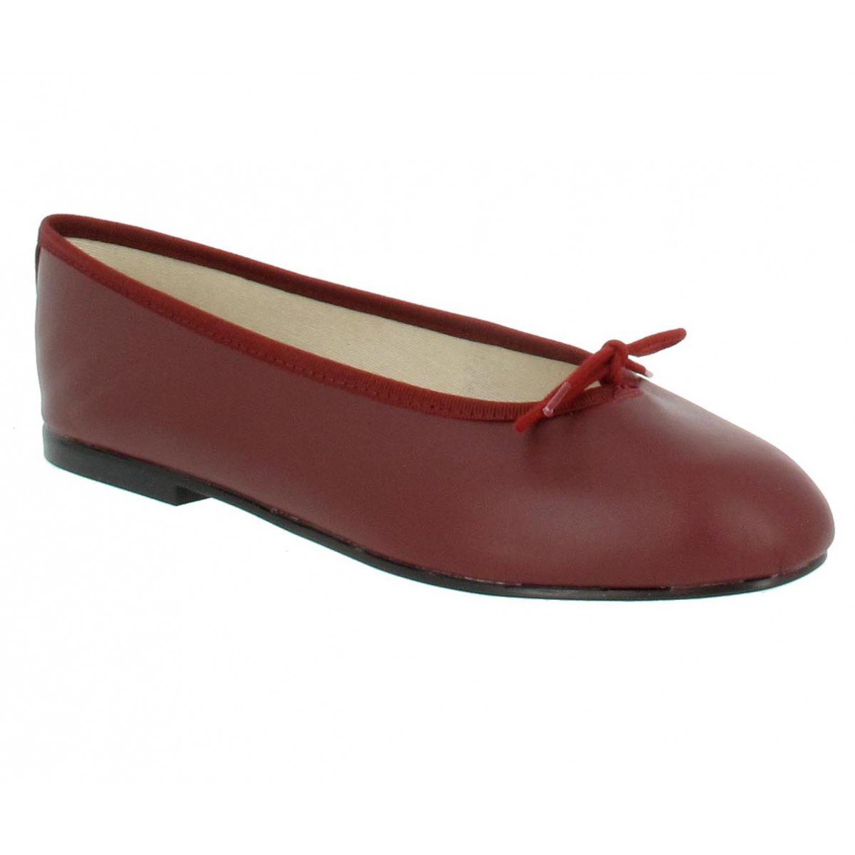 Ballerines HIRICA Ingrid cuir Femme Bordeaux