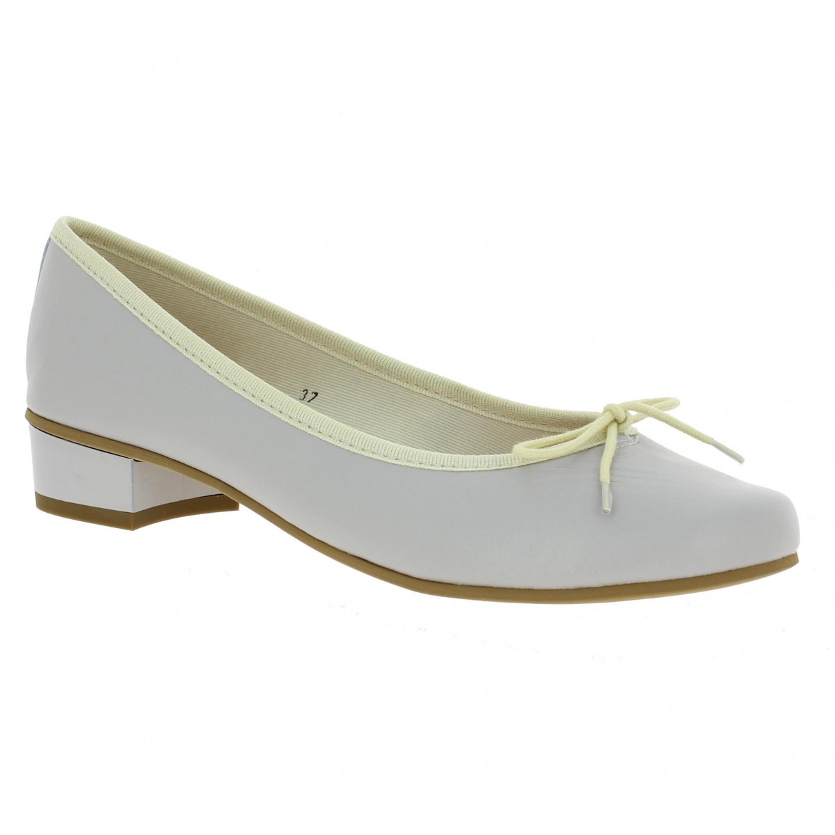 Ballerines HIRICA Lautrec s/ miel cuir Femme Ciment
