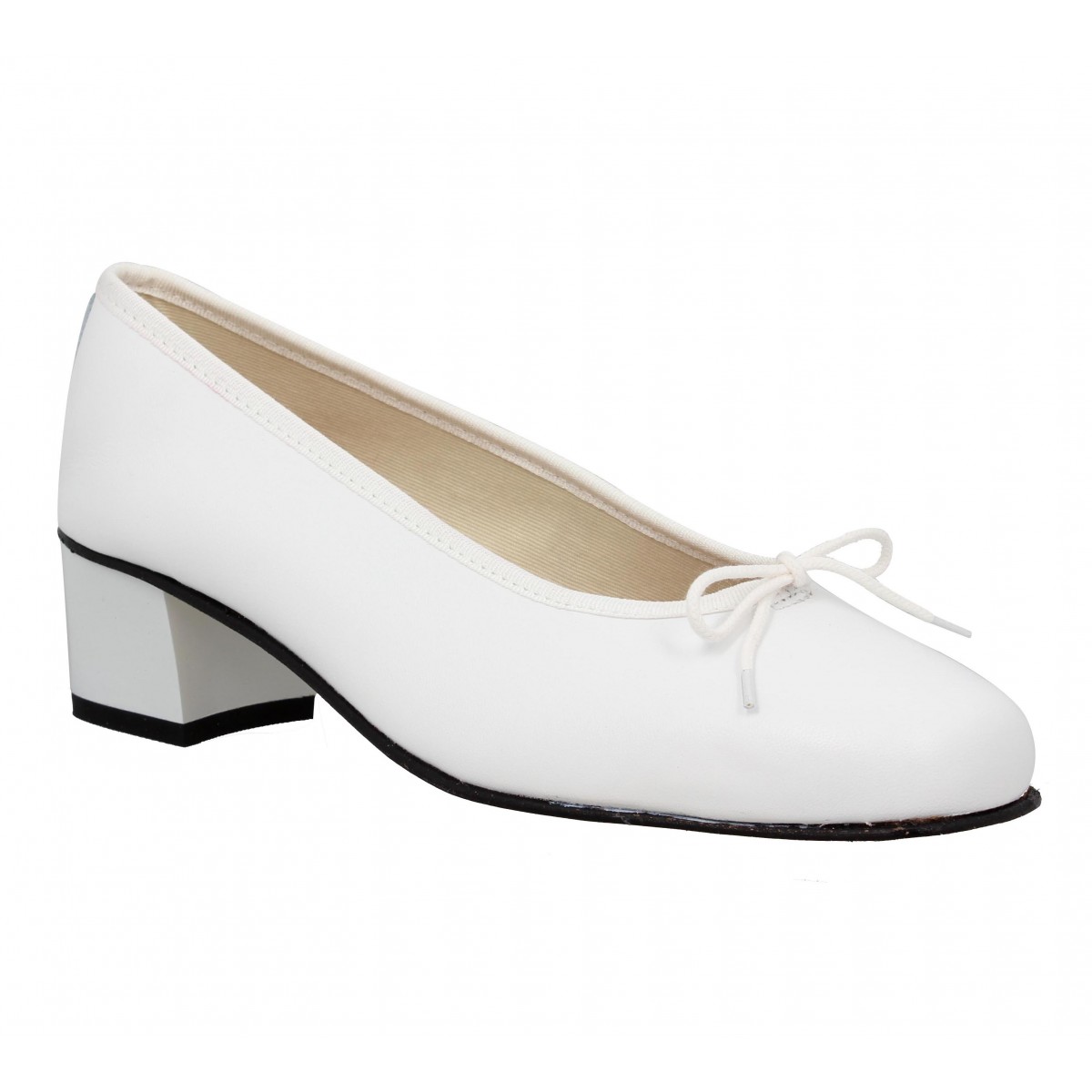 Ballerines HIRICA Sonia cuir Femme Blanc