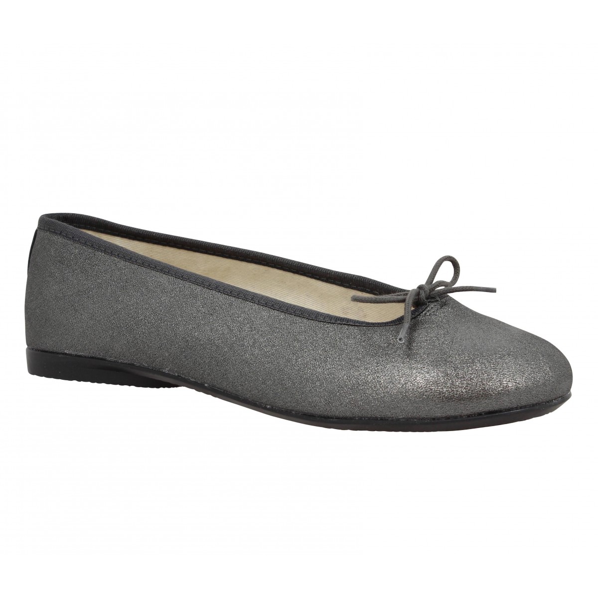 Ballerines HIRICA Zazie cuir irise Femme Anthracite