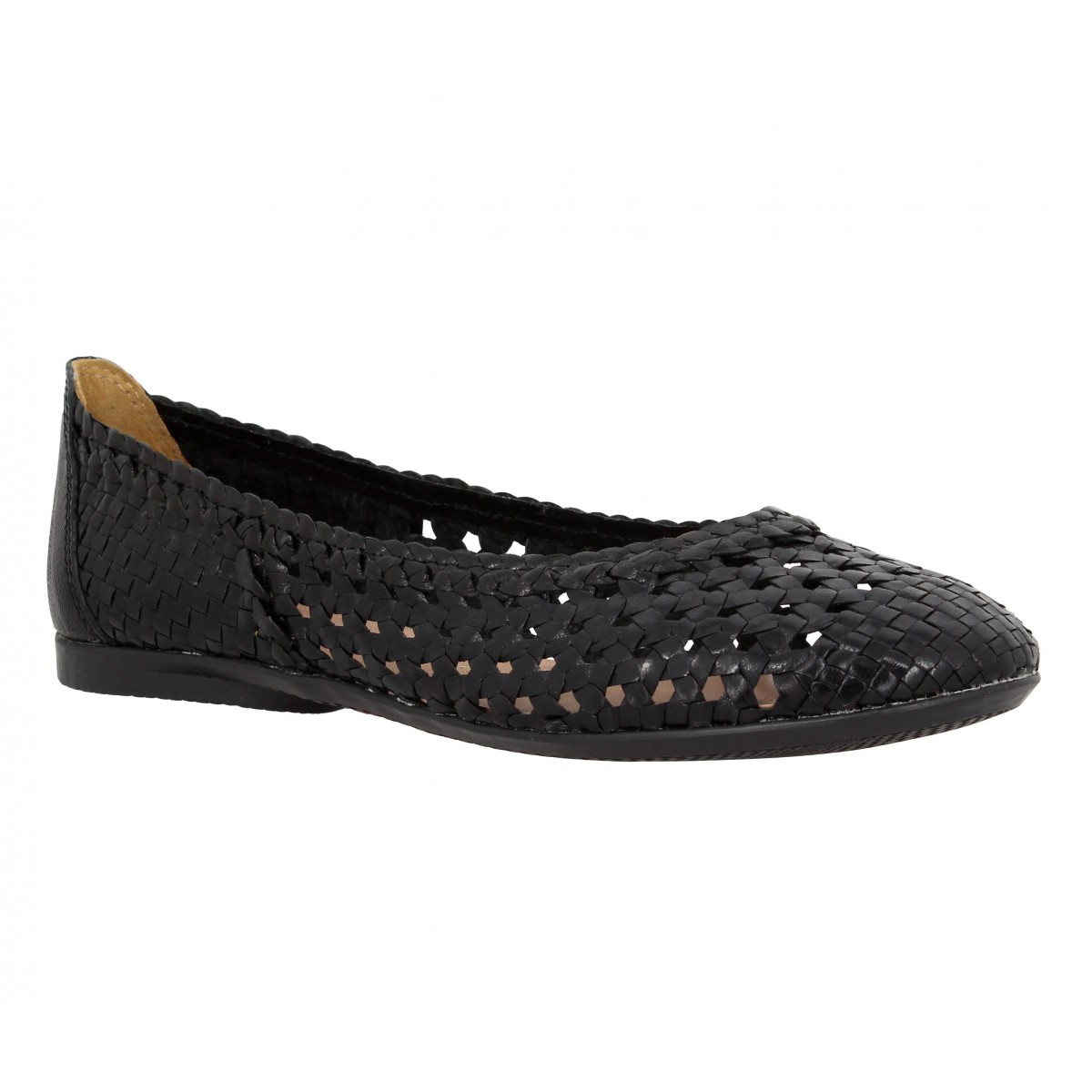 chaussures cuir tressé femme