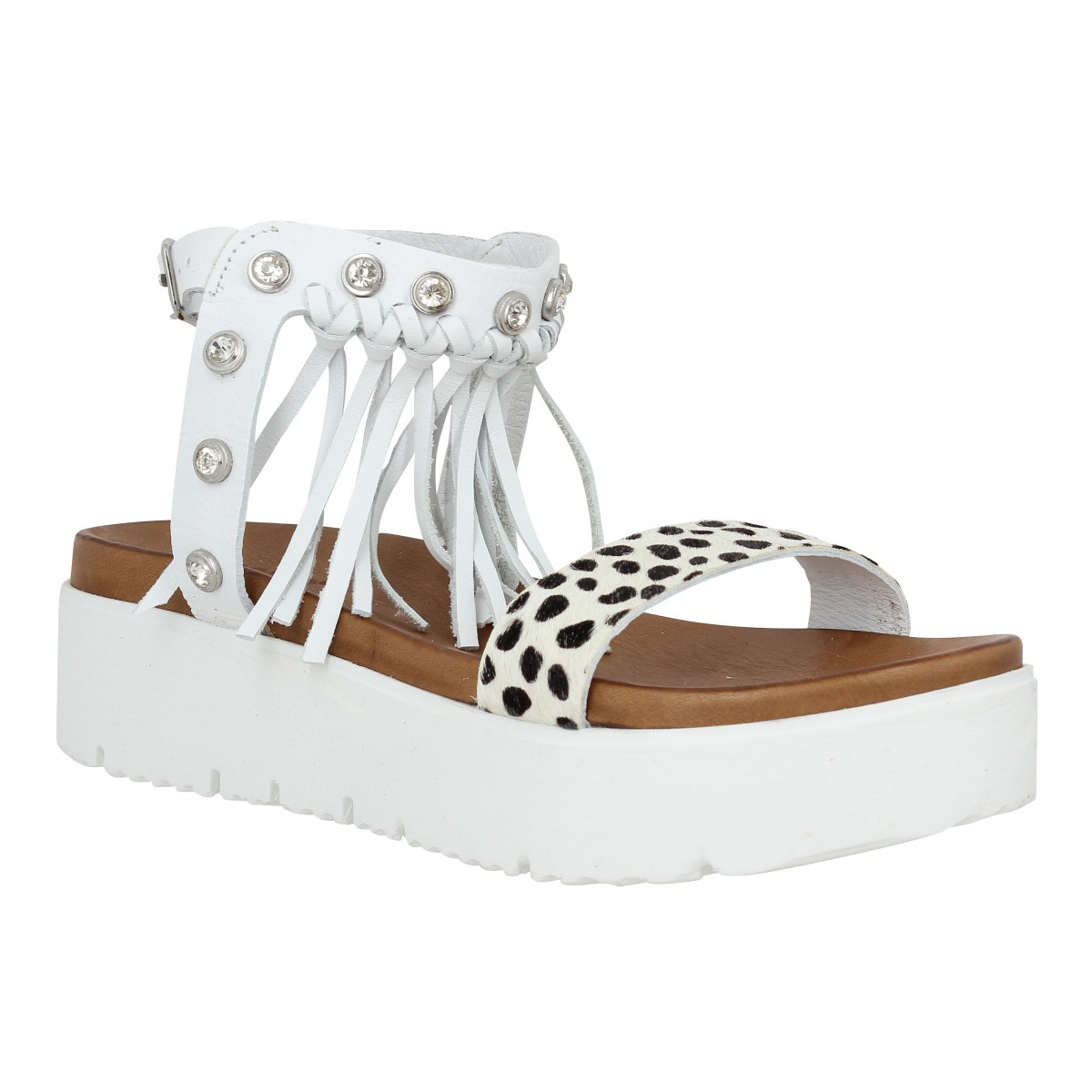 Nu-pieds INUOVO 6045 cuir Femme Blanc