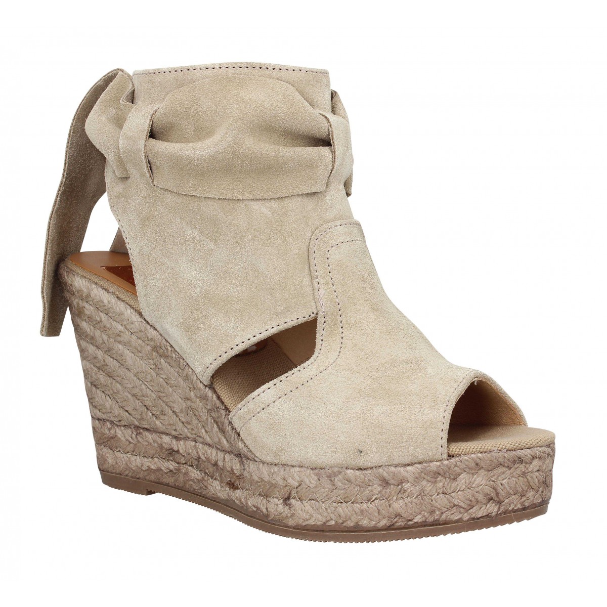 Compensées KANNA 1564 velours Femme Taupe