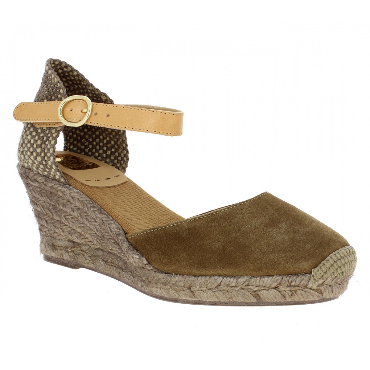 Compensées KANNA 2301 velours Femme Marron