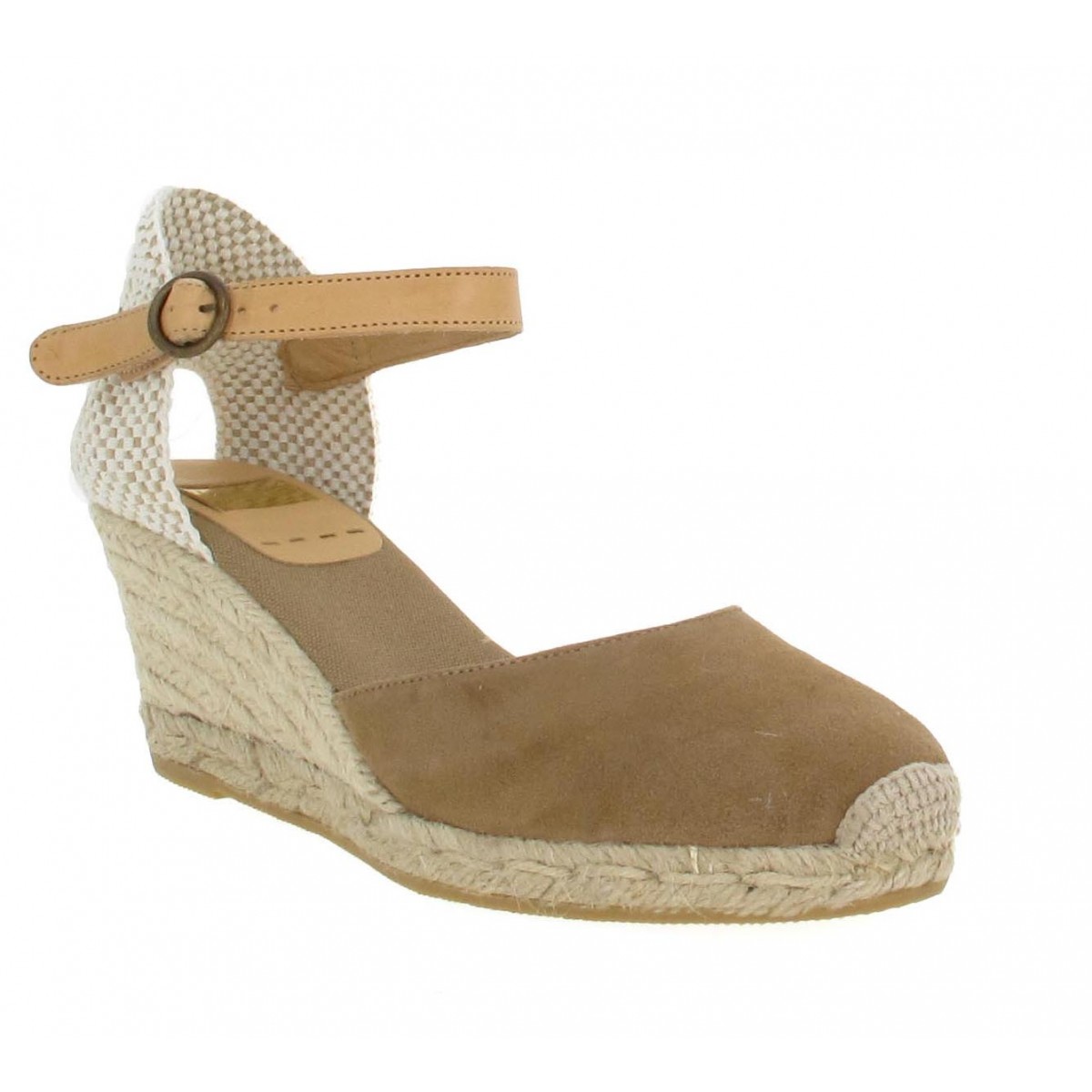 Compensées KANNA 2301 velours Femme Taupe
