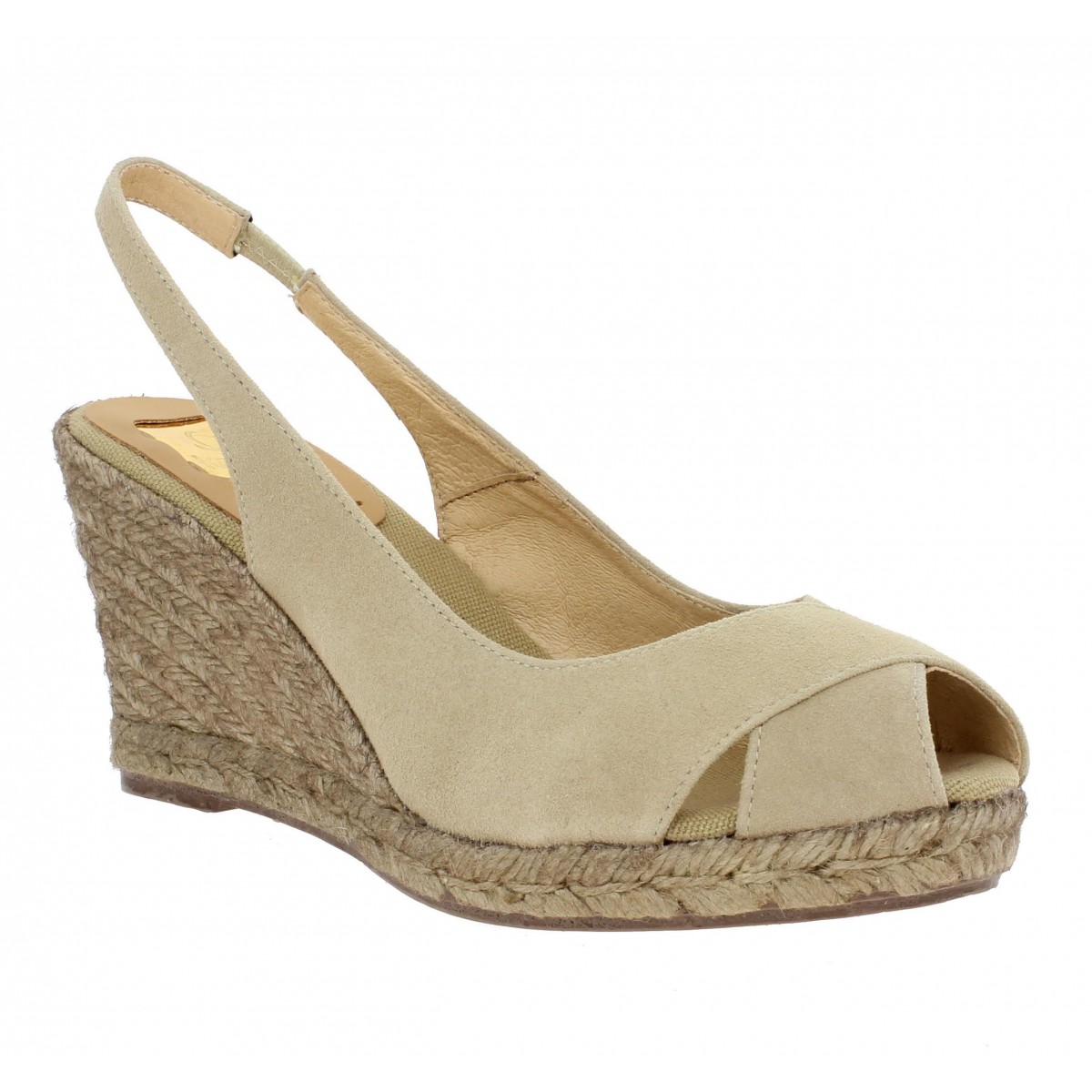 Compensées KANNA 3244 velours Femme Taupe