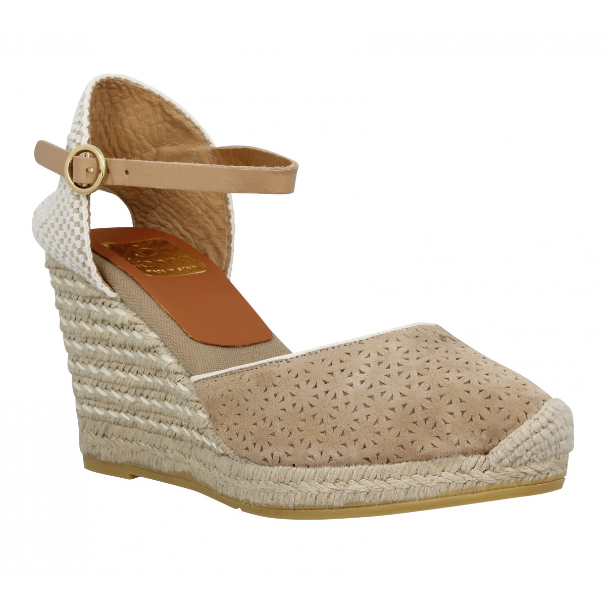Compensées KANNA 5205 velours Femme Taupe