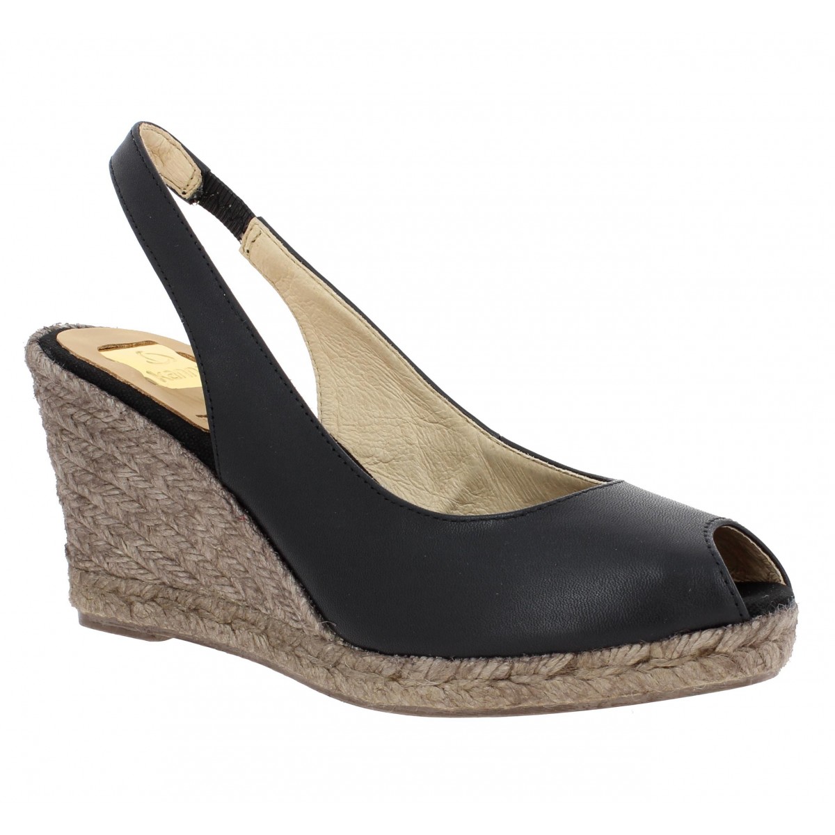 Compensées KANNA 531 cuir Femme Noir