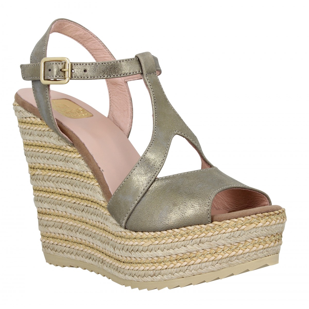 Compensées KANNA 5354 cuir Femme Military