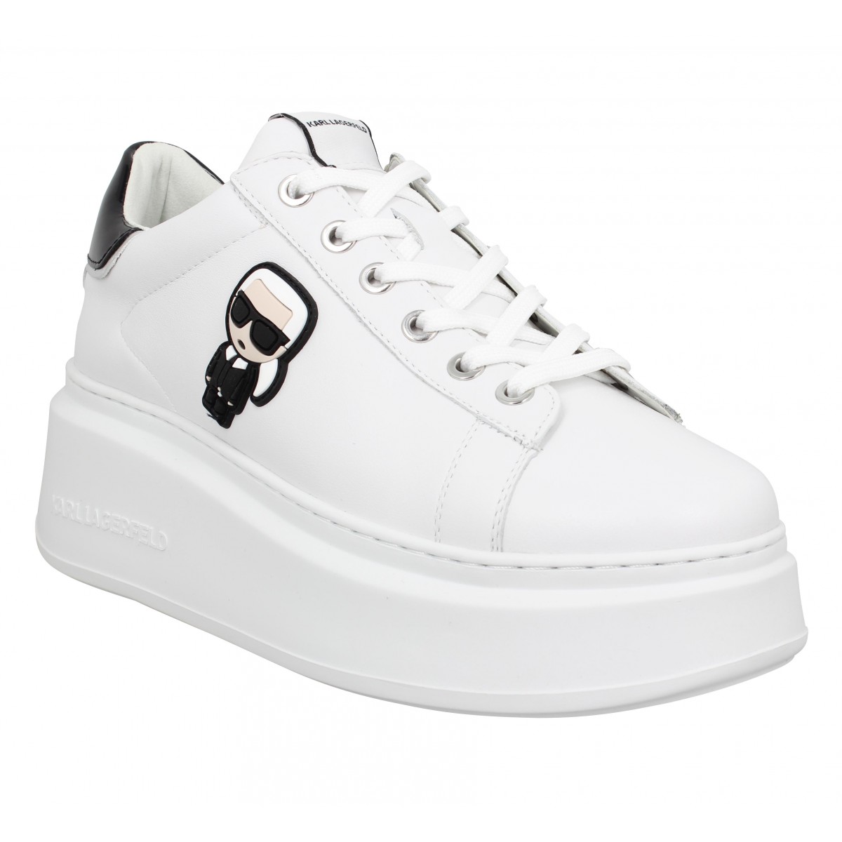 KARL LAGERFELD Anakapri Karl Ikonic Lo Lace cuir Femme-36-Blanc