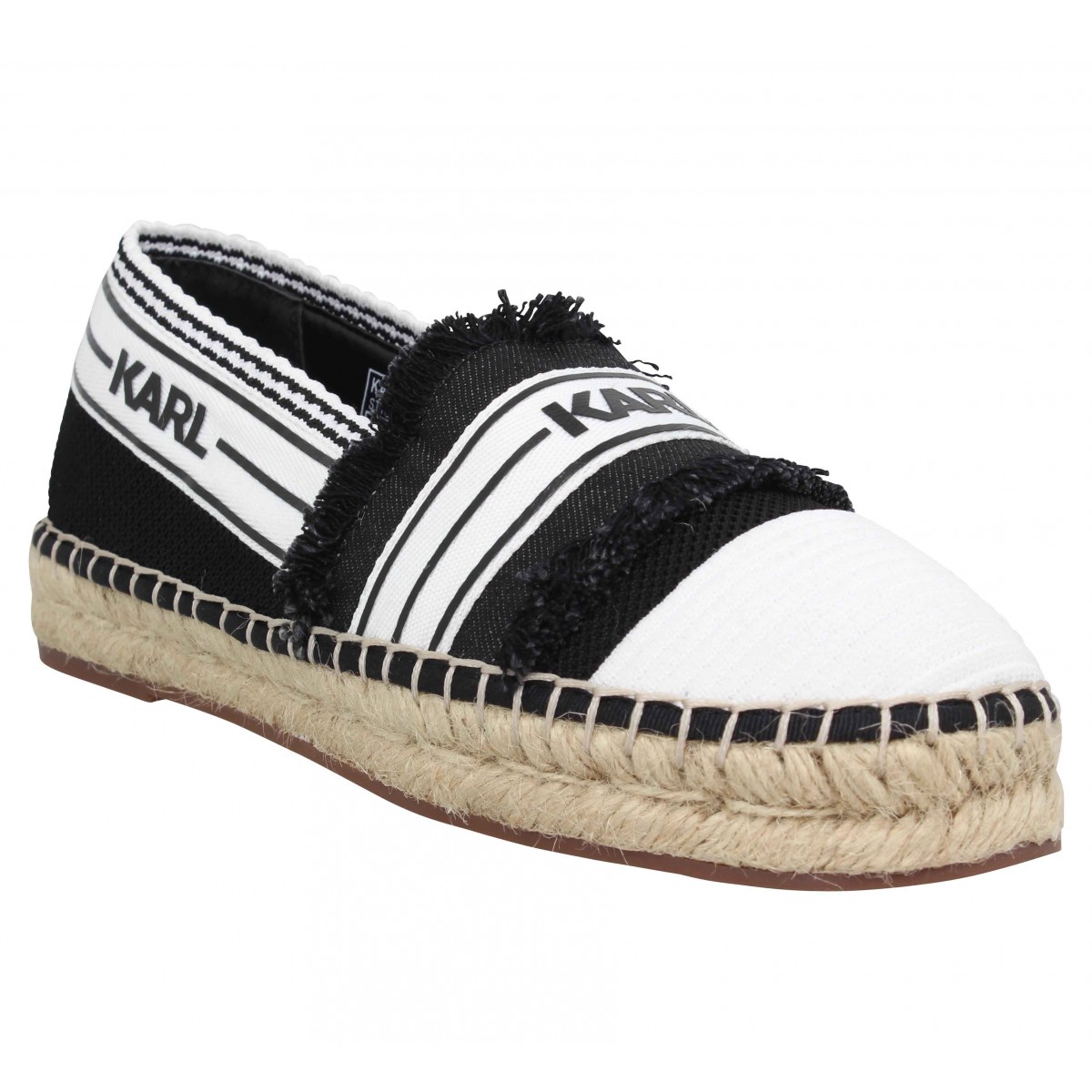 Chaussures Karl lagerfeld kamini patchwork slip on toile femme noir femme |  Fanny chaussures