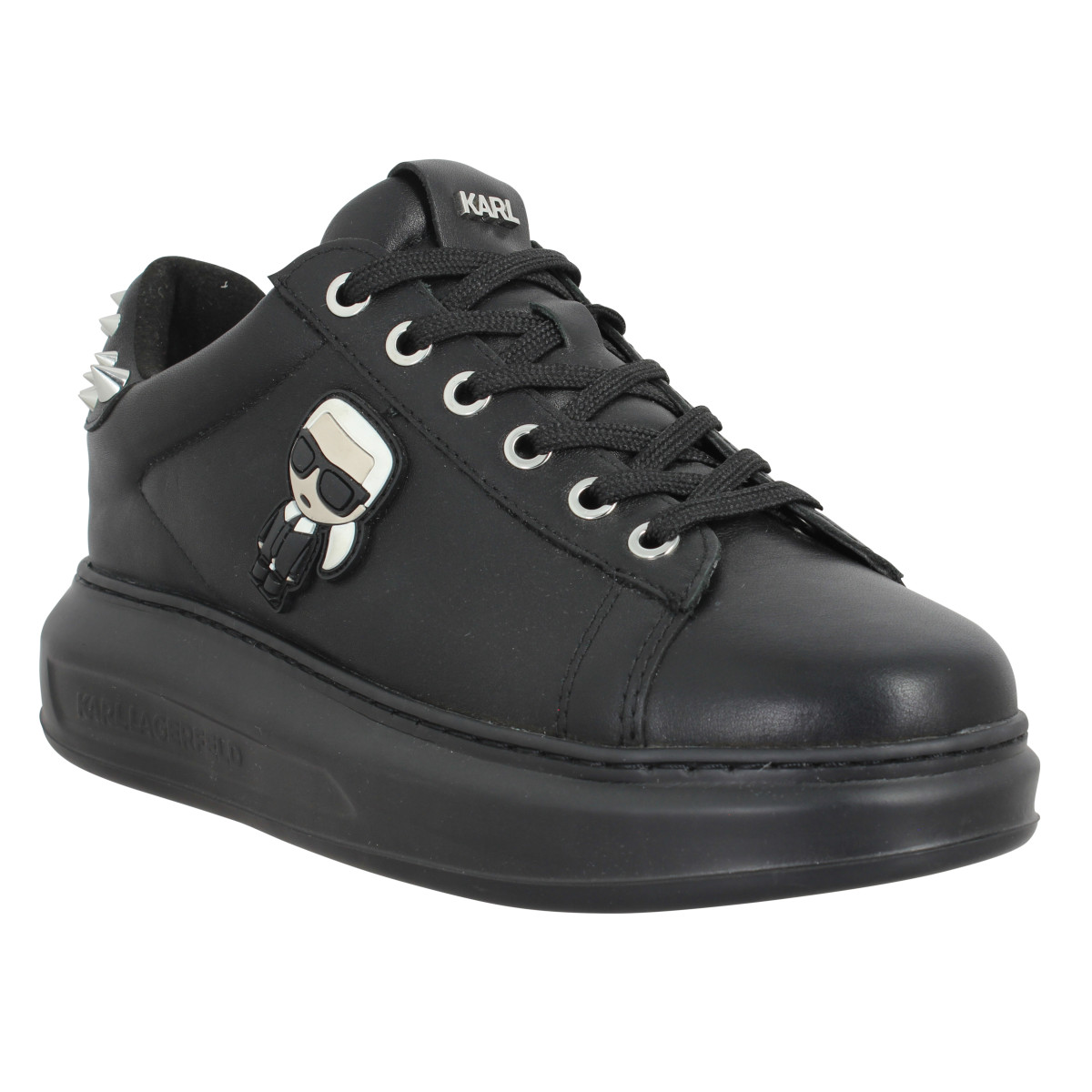 KARL LAGERFELD Kapri Ikonic Stud cuir Femme-36-Noir